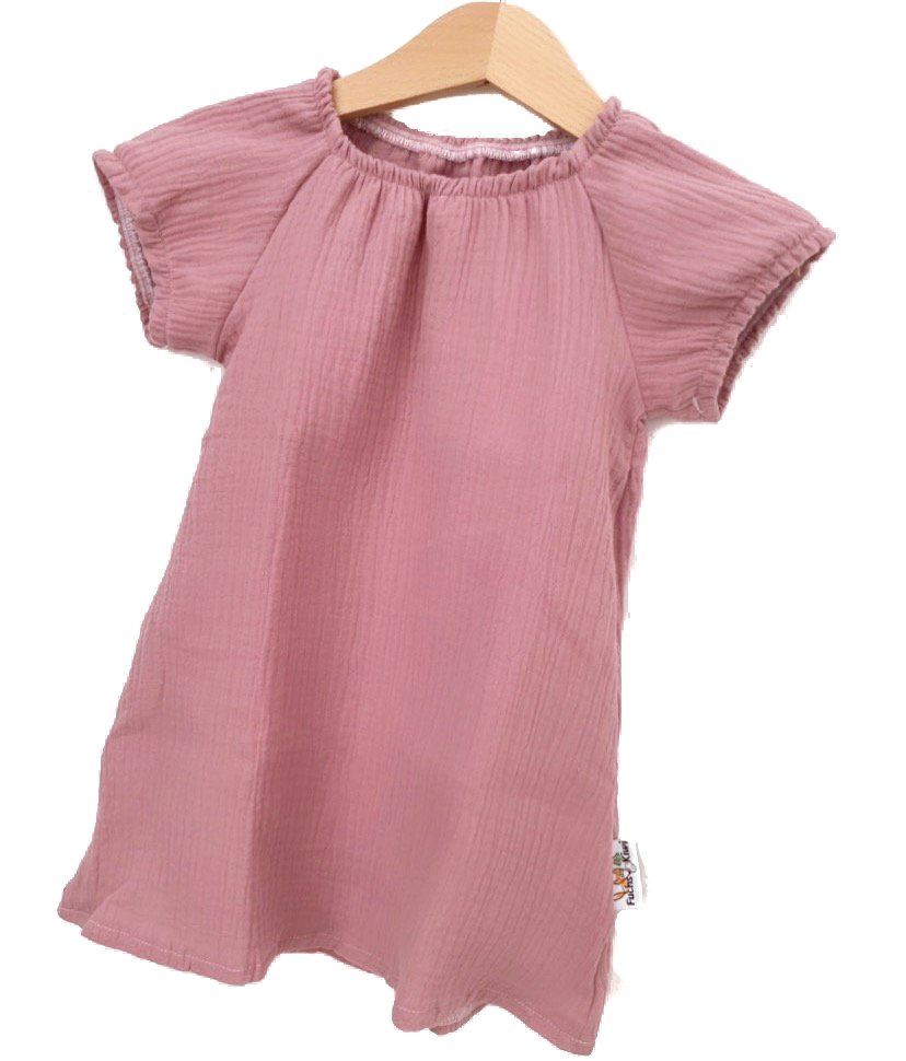 Kurzarmkleid Musselin altrosa