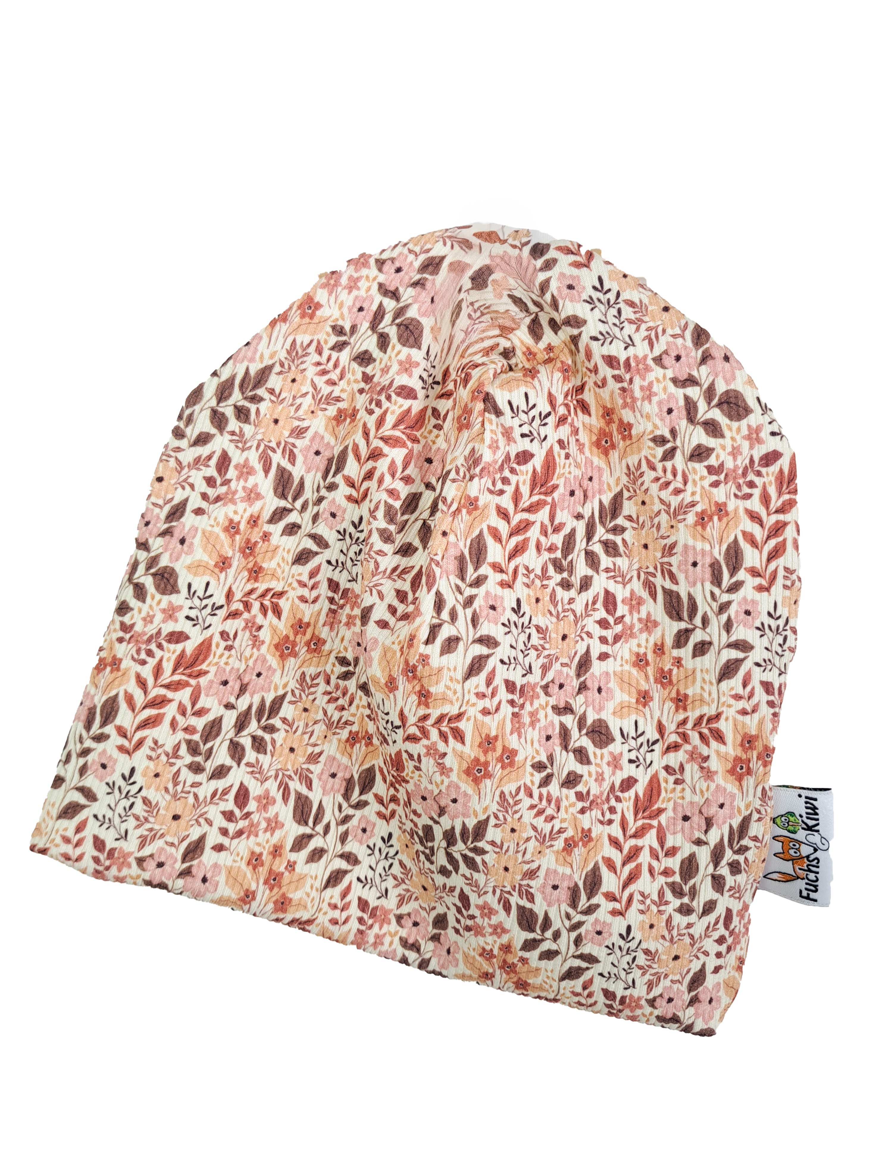 Beanie Feinripp Herbstblumen