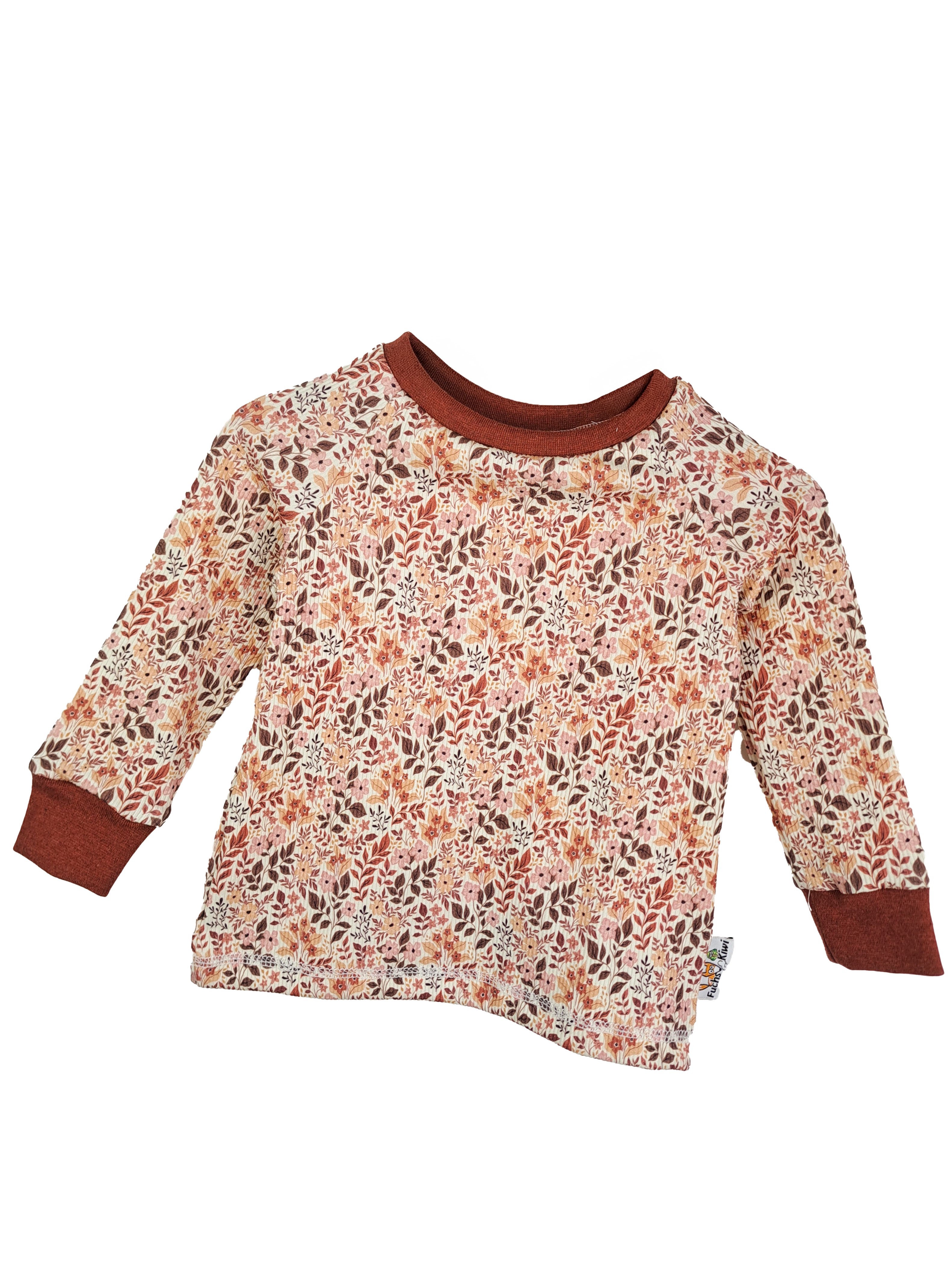 Langarmshirt Feinripp Herbstblumen