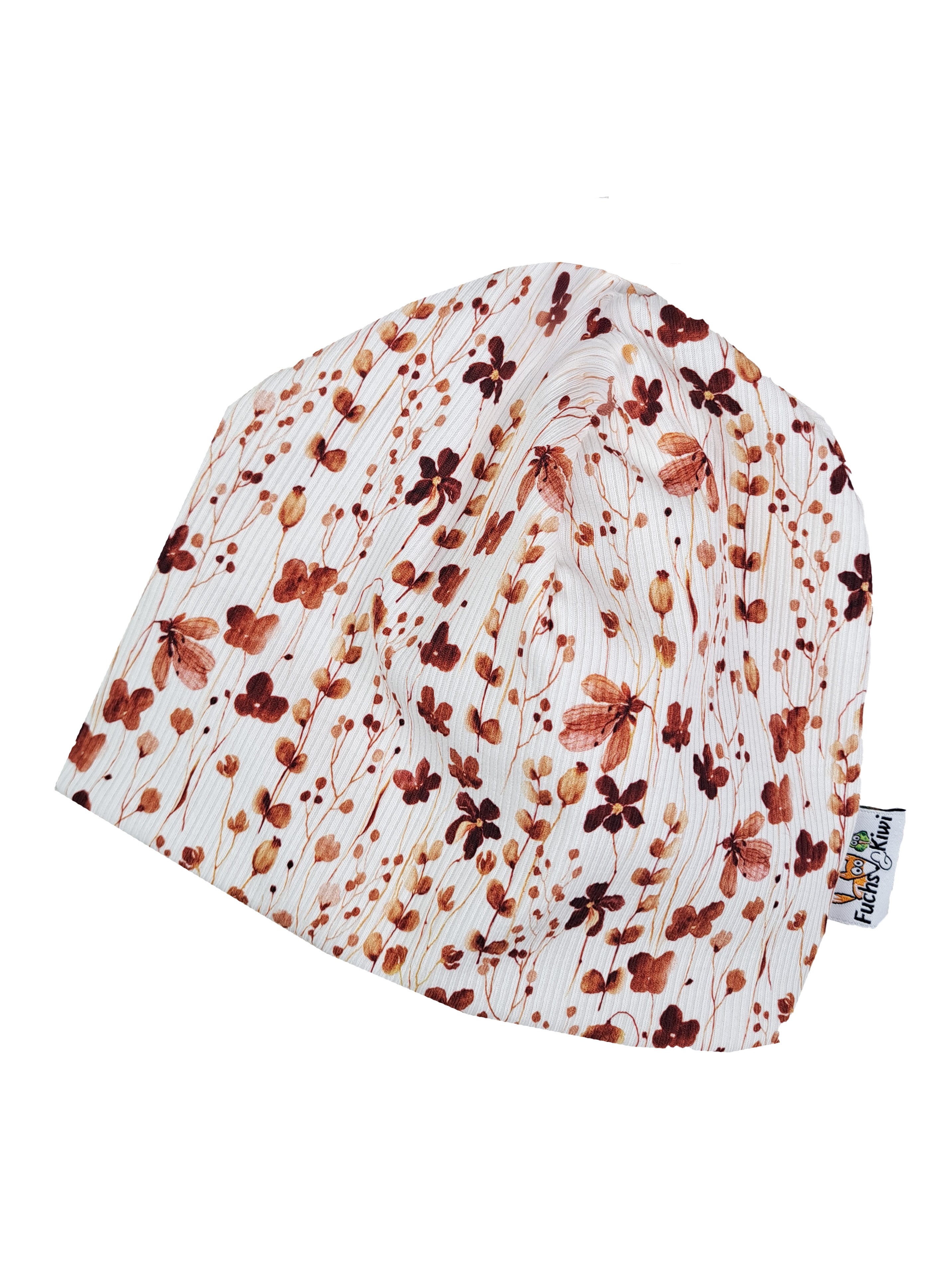 Beanie Feinripp Blumentraum rost