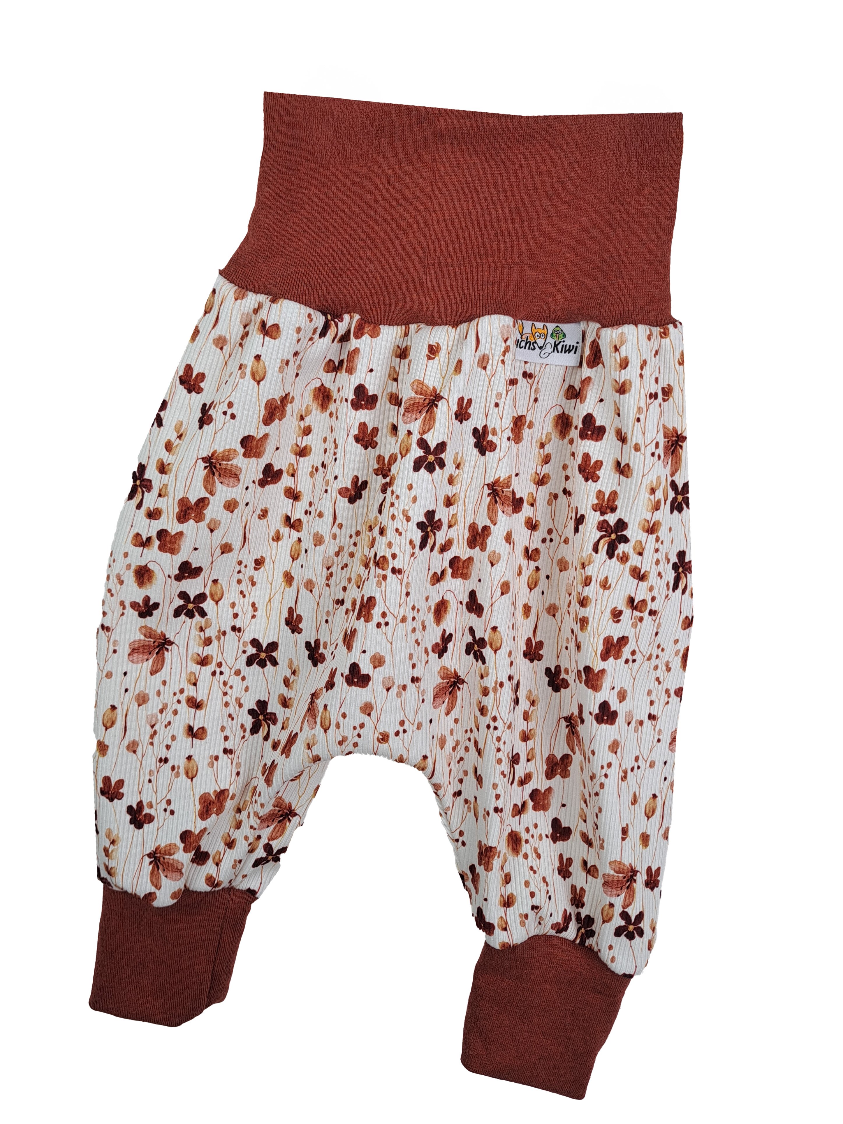 Pumphose Feinripp Blumentraum rost