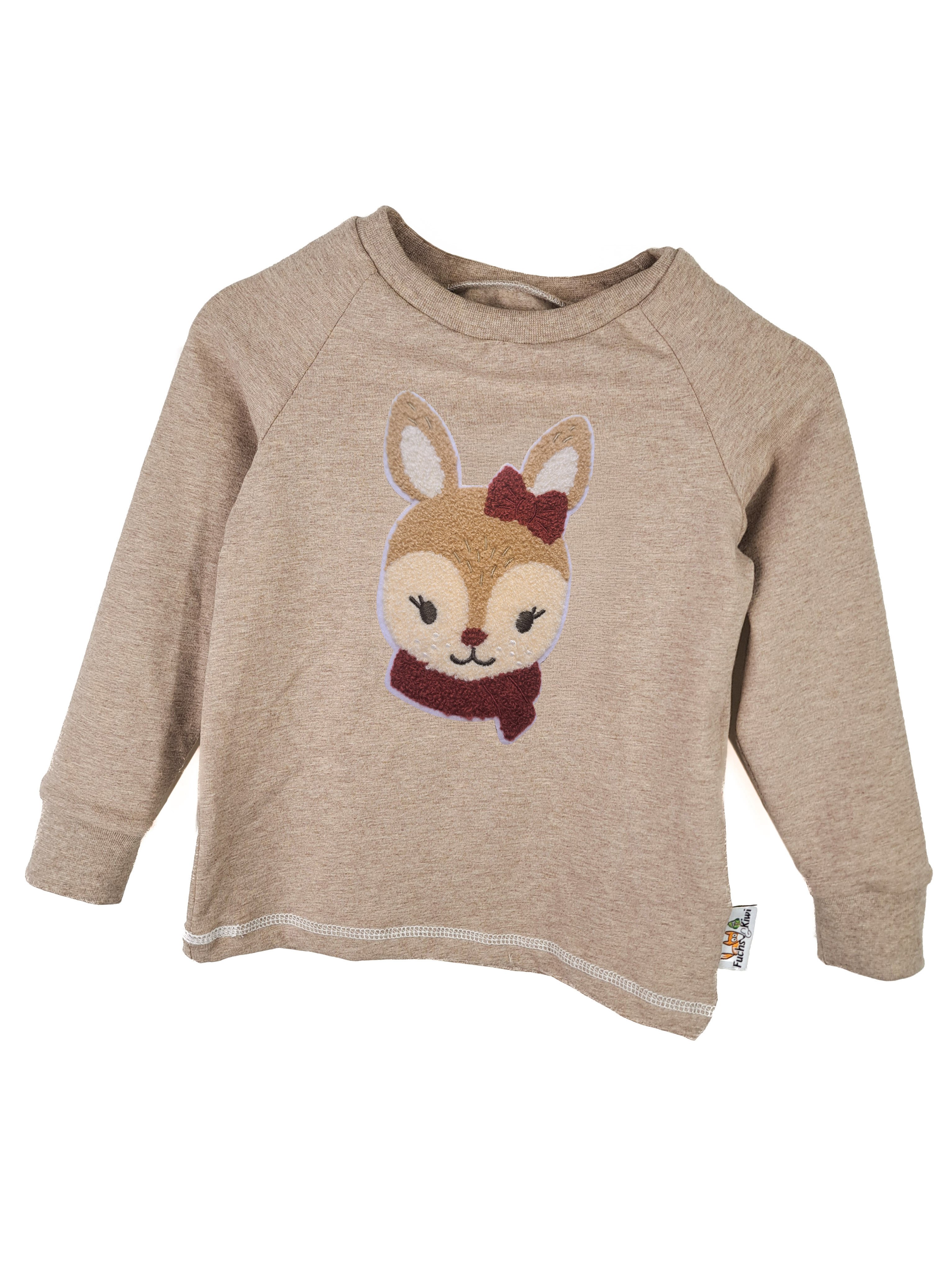 Langarmshirt Winterreh-Patch sand