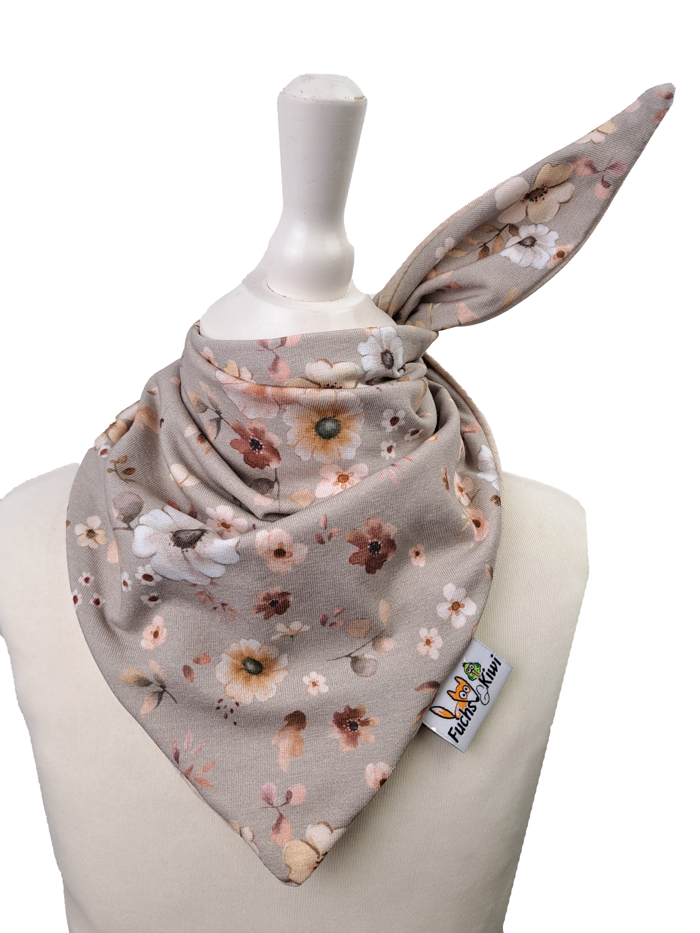 Halstuch zum Binden Blumentraum sand