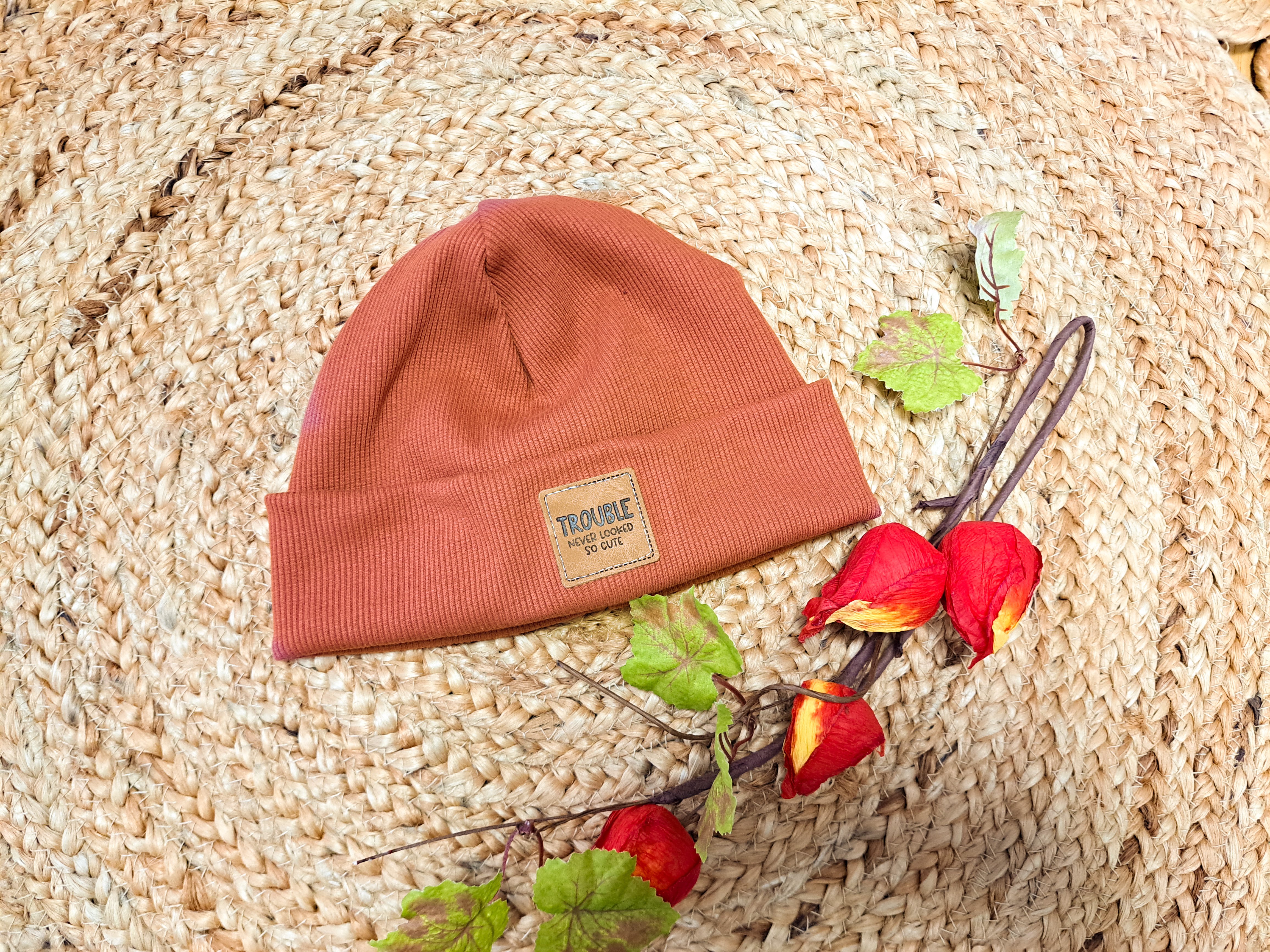 Hipster Beanie Feinripp rost