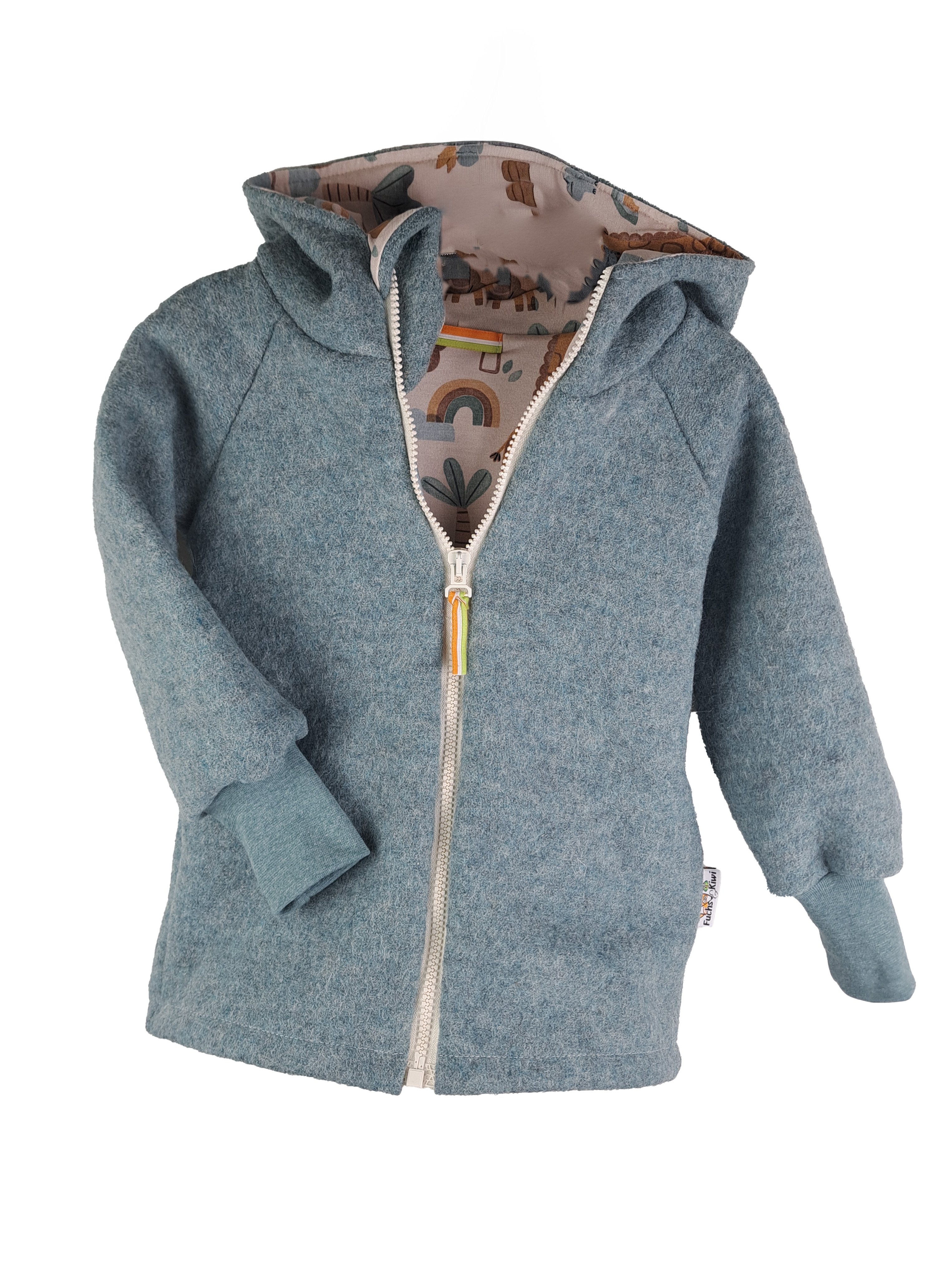 Walkjacke mint meliert mit Safaritiere