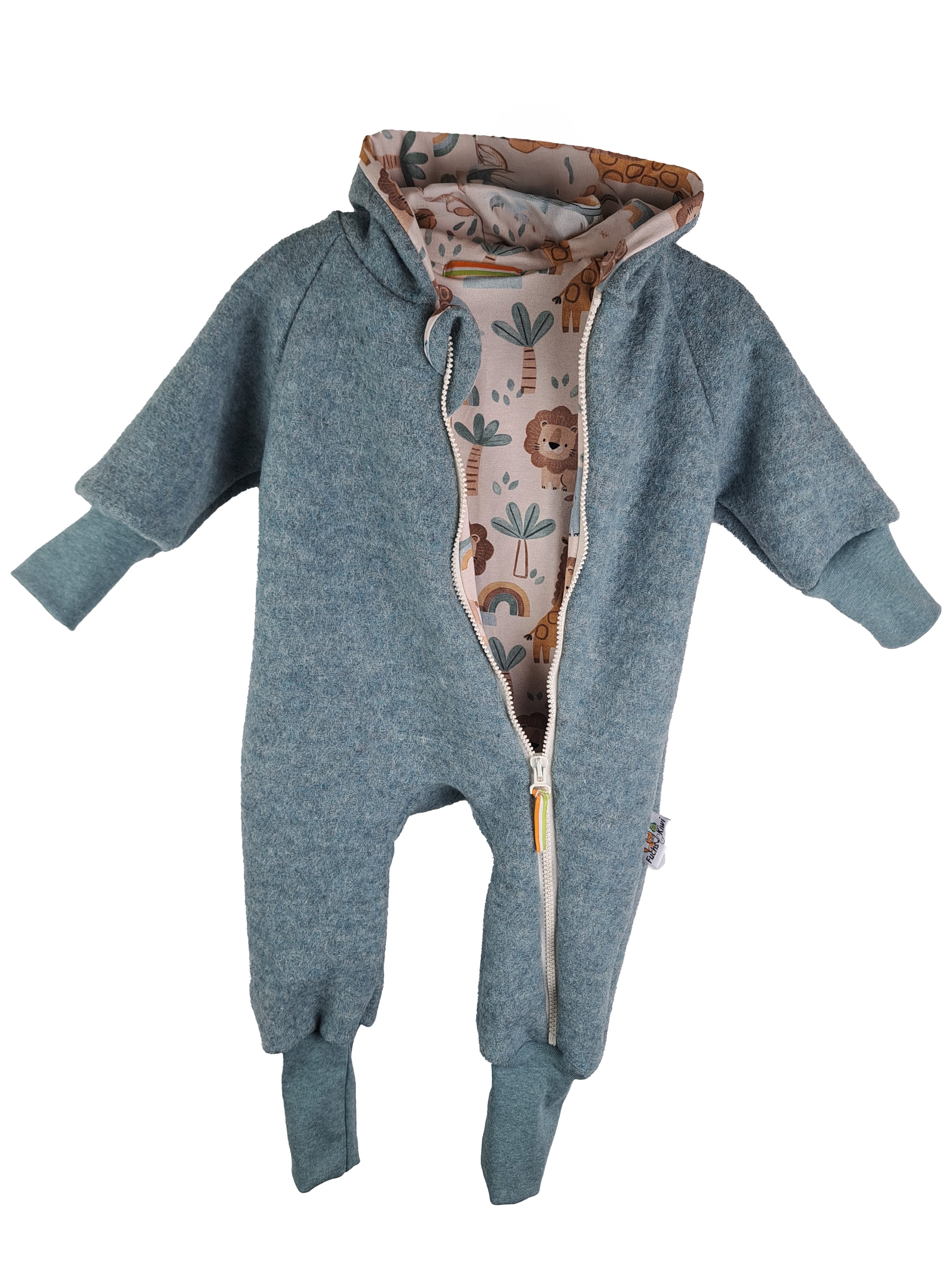 Walkoverall mint meliert mit Safaritiere