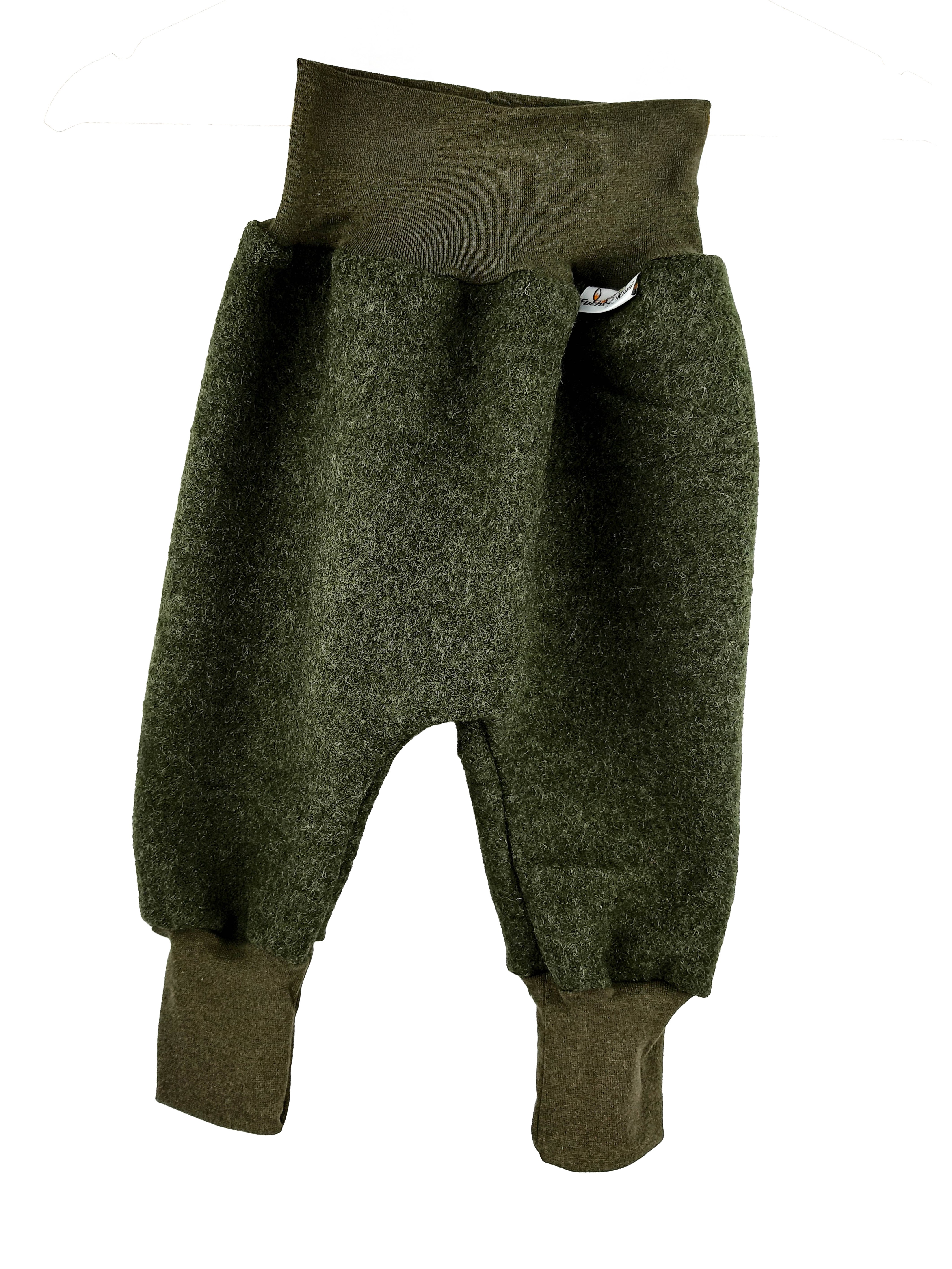 Pumphose aus Merino Wollfleece moosgrün