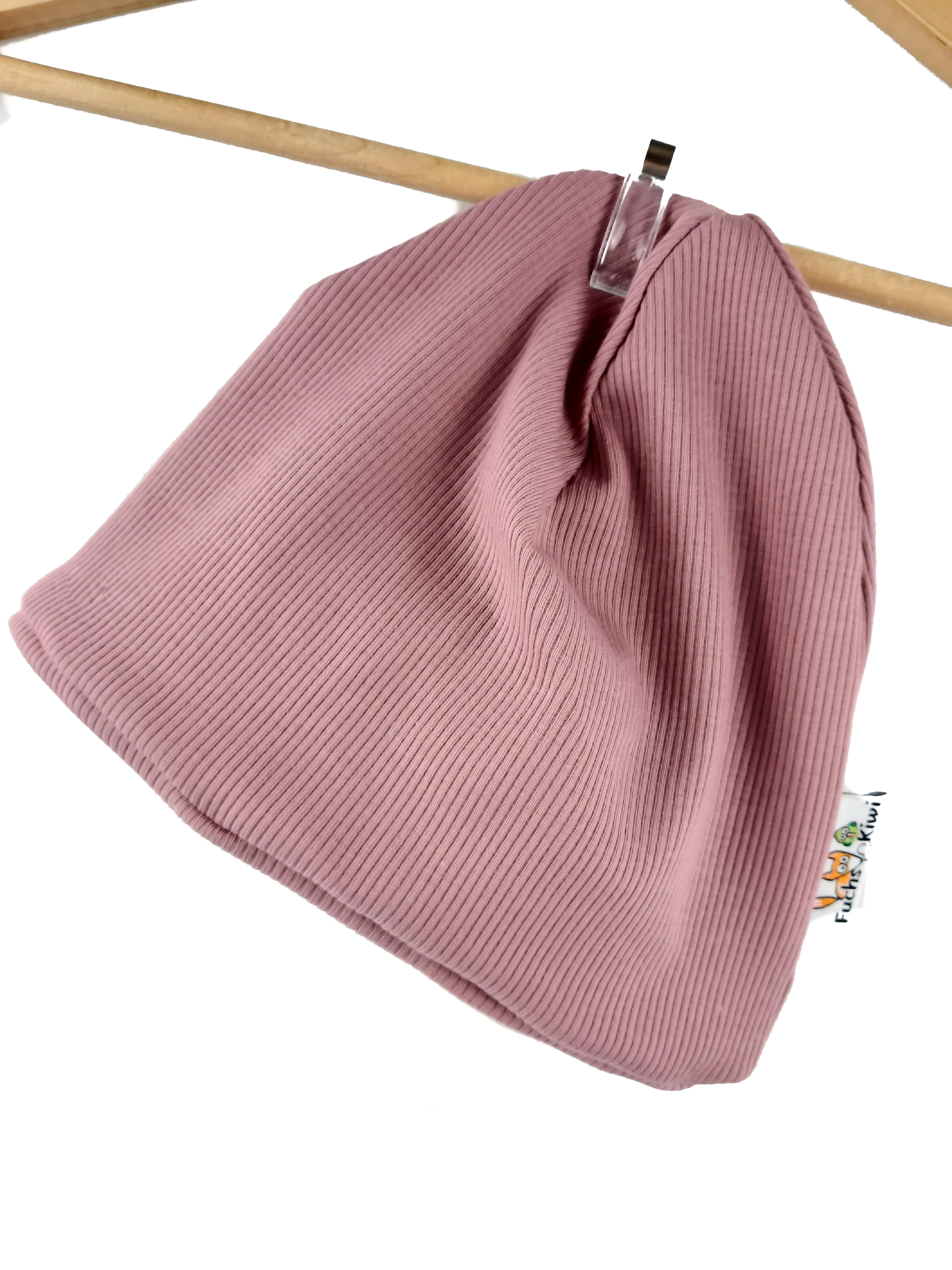 Beanie Feinripp altrosa 35-37