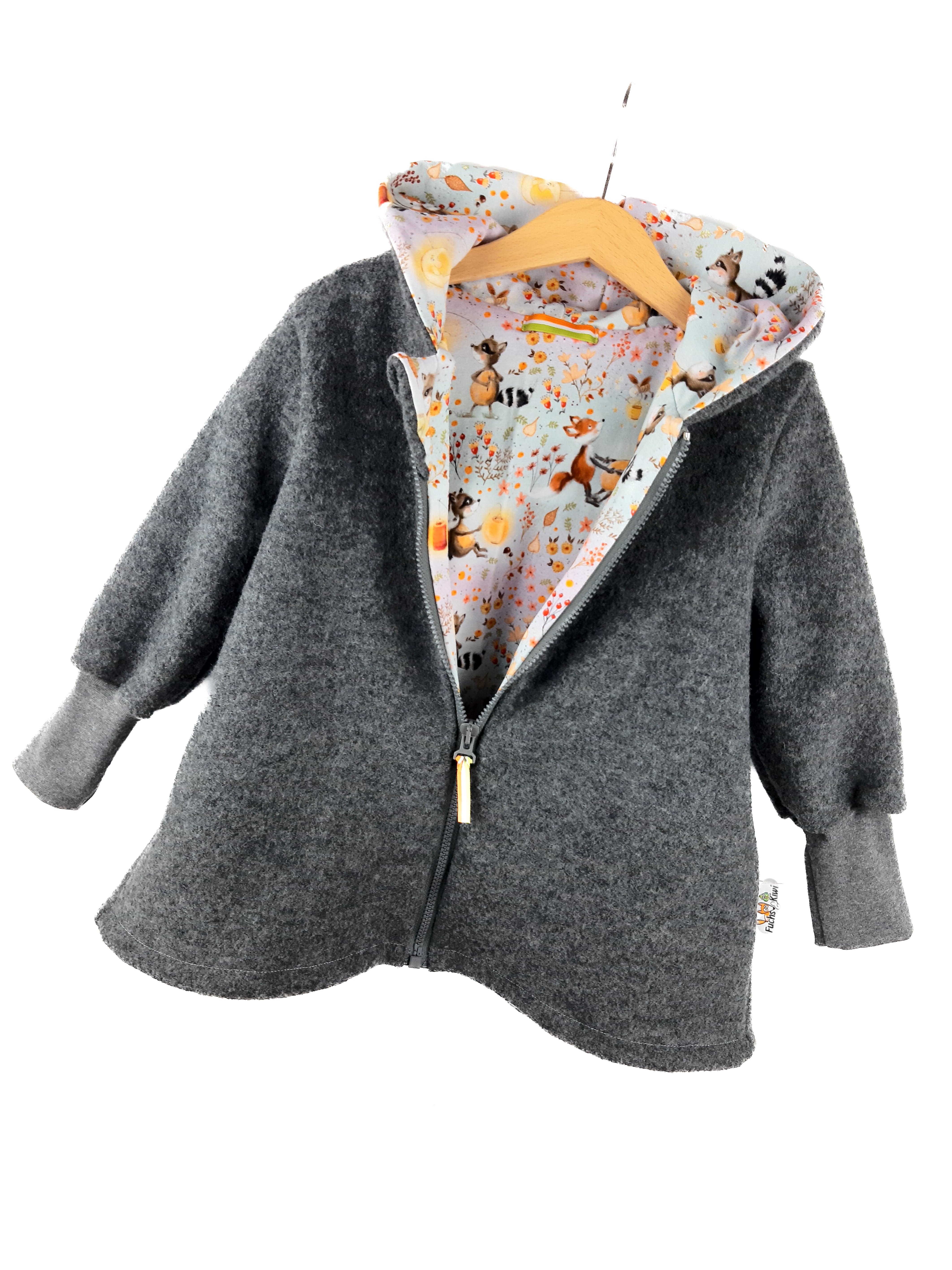 Walkmantel grau mit Freundschaftstanz