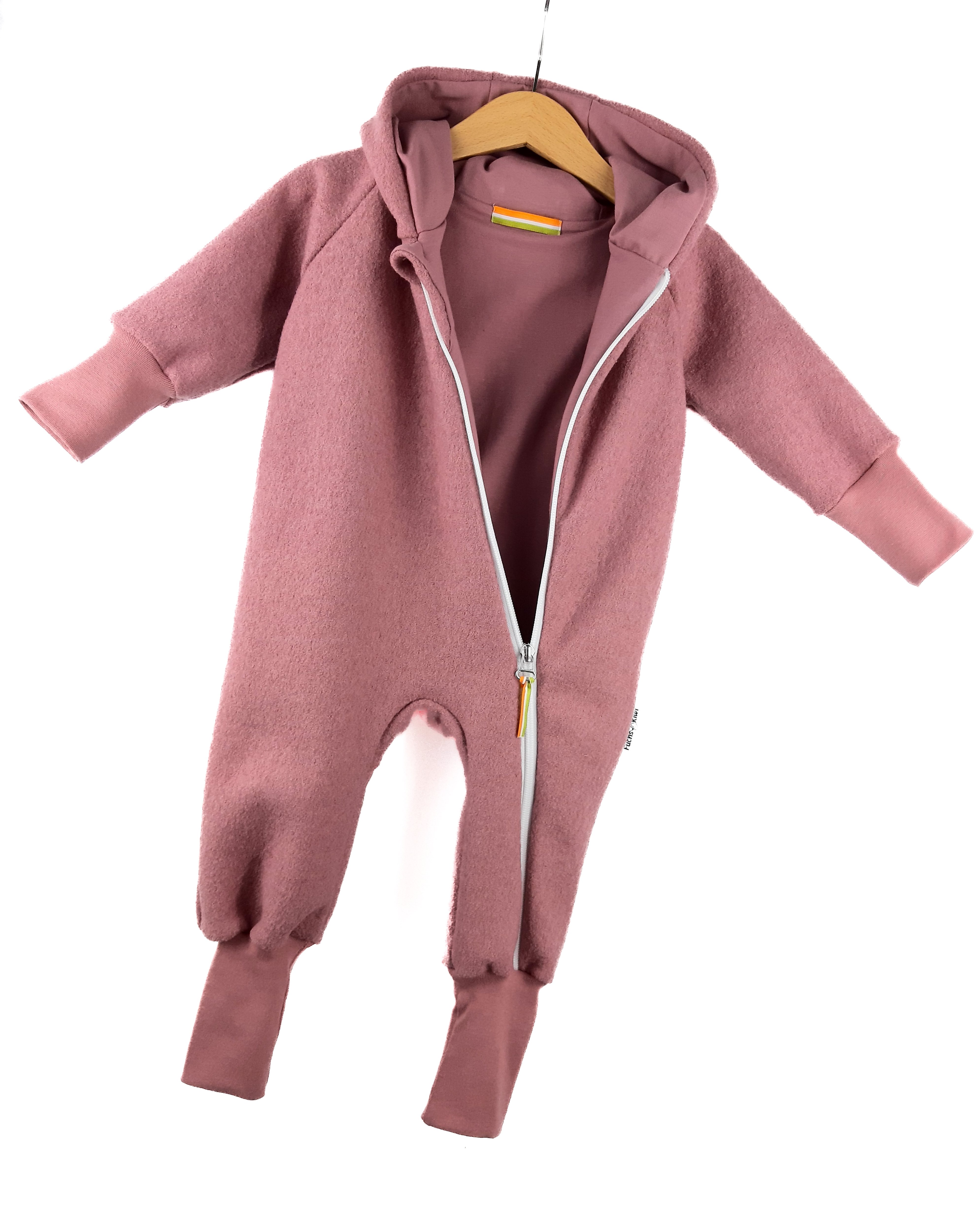 Walkoverall aus Merinowolle altrosa 86/92
