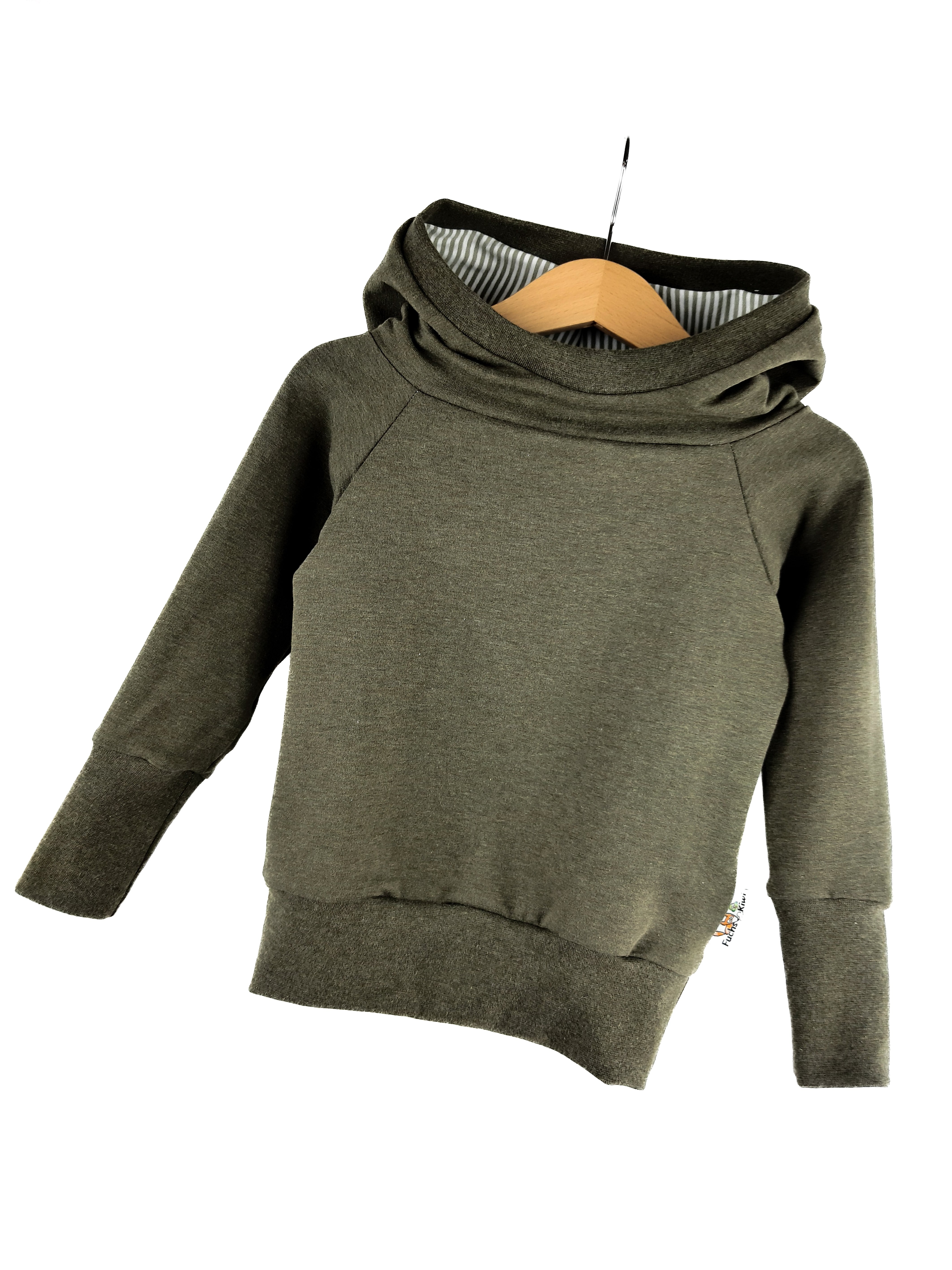 Hoodie Streifen salbei