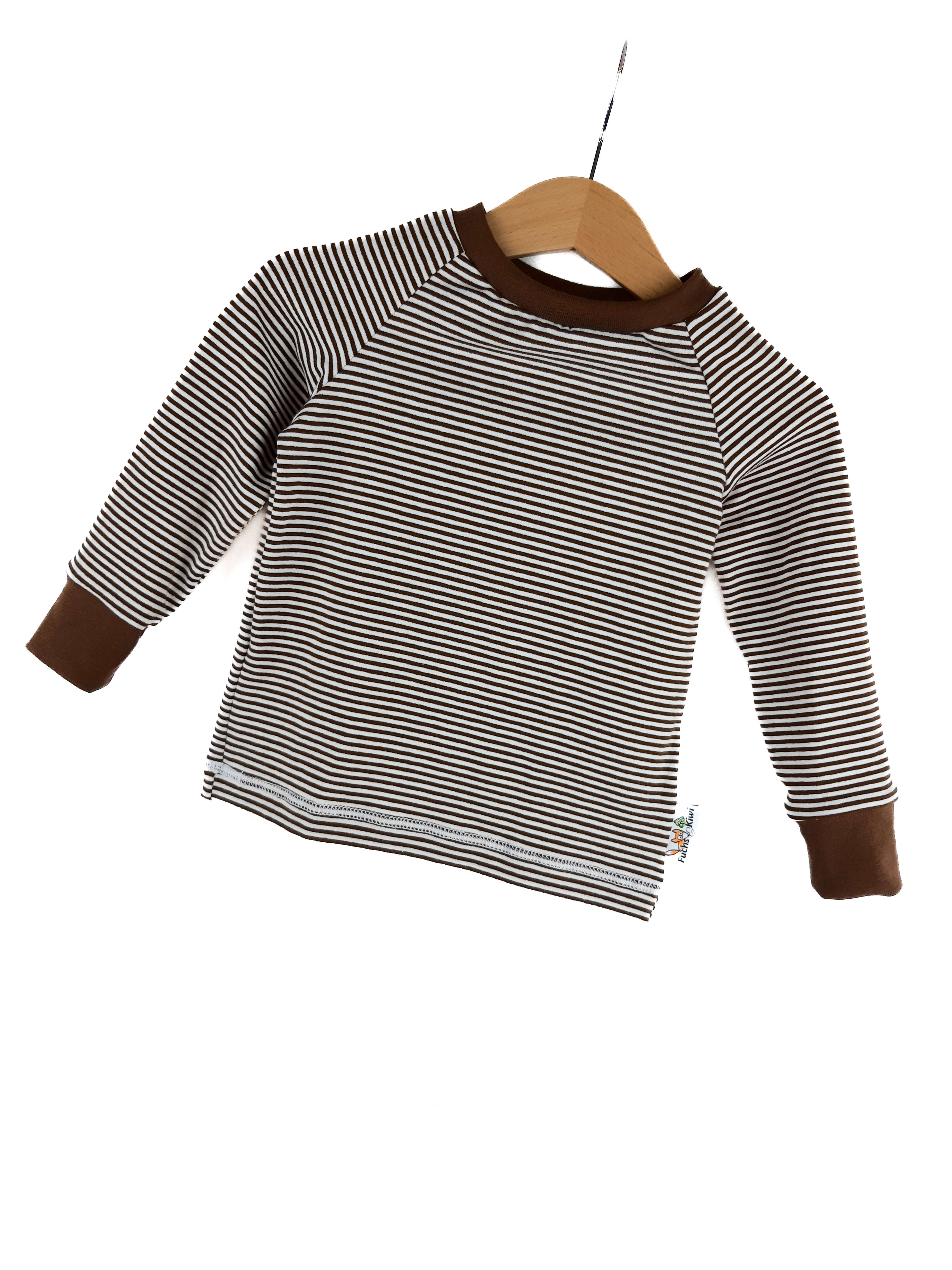 Langarmshirt Streifen braun 62/68