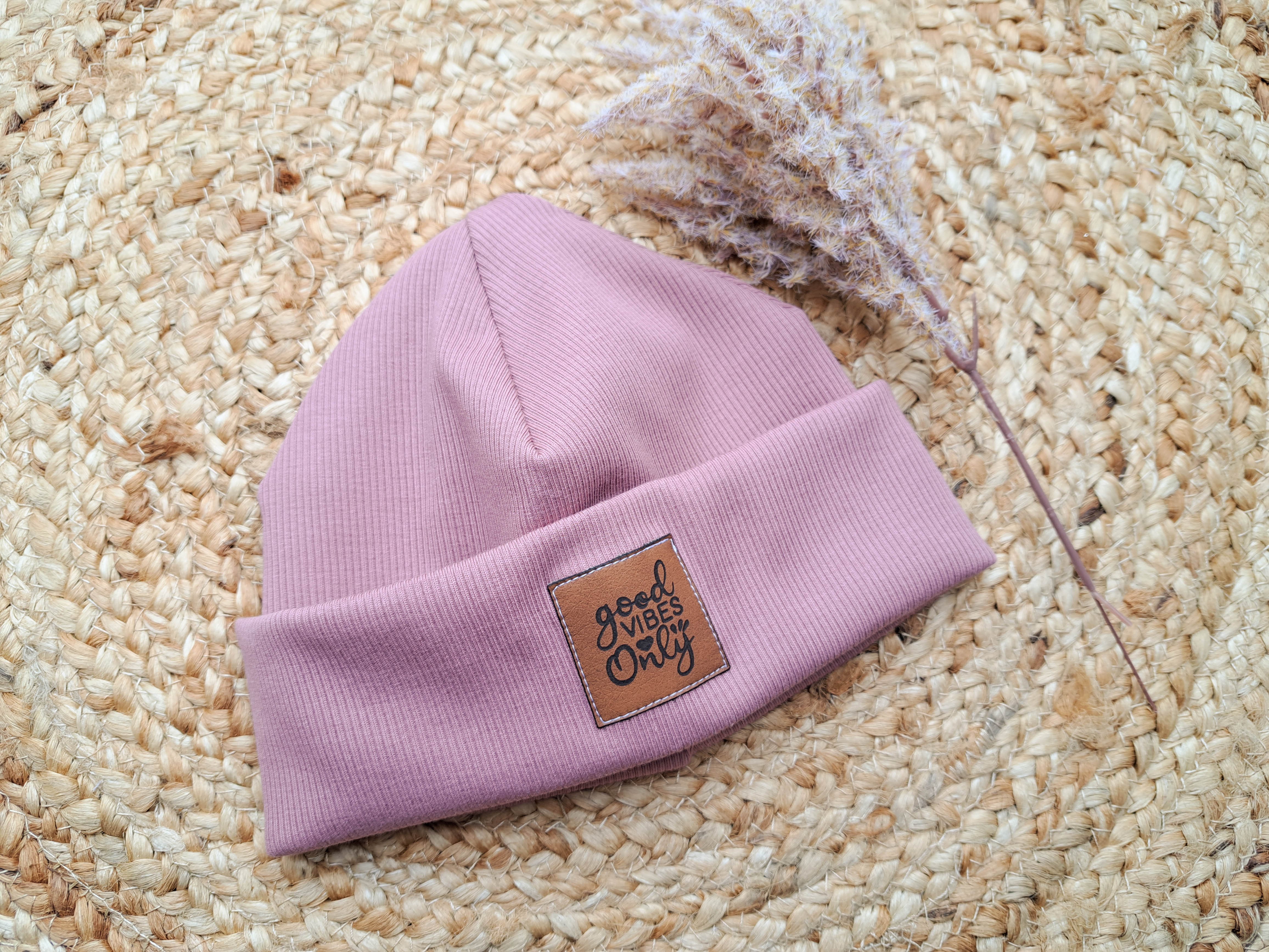 Hipster Beanie Feinripp altrosa
