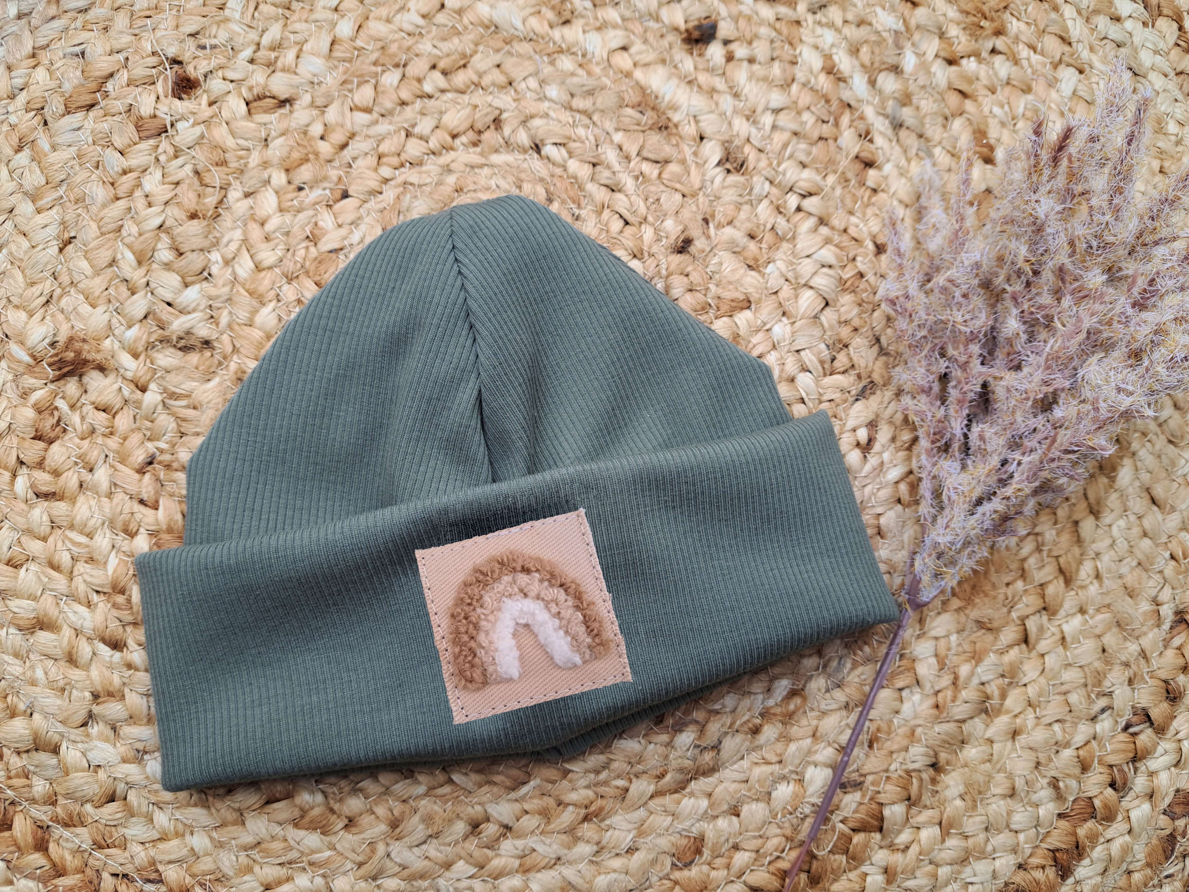 Hipster Beanie Feinripp altmint 46-48 mit Bad Hair Day