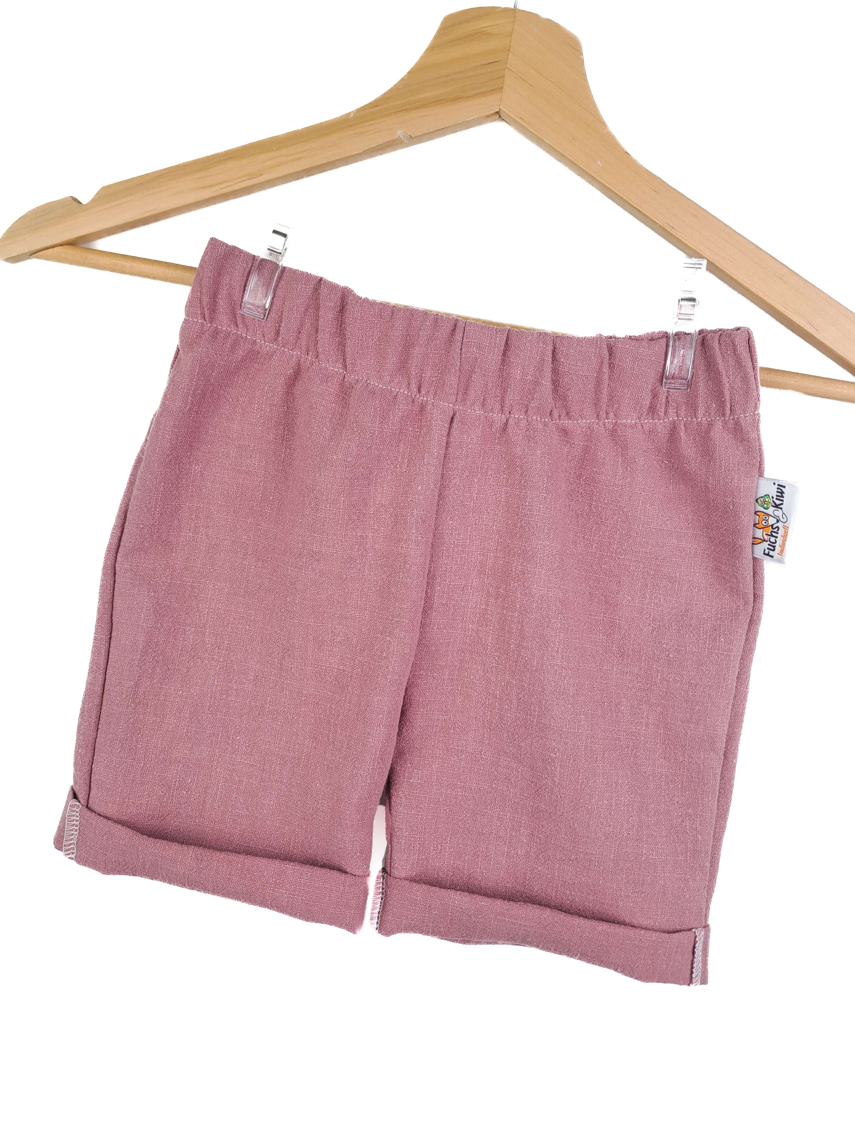 INDIVIDUELL Kurze Shorts Leinen altrosa