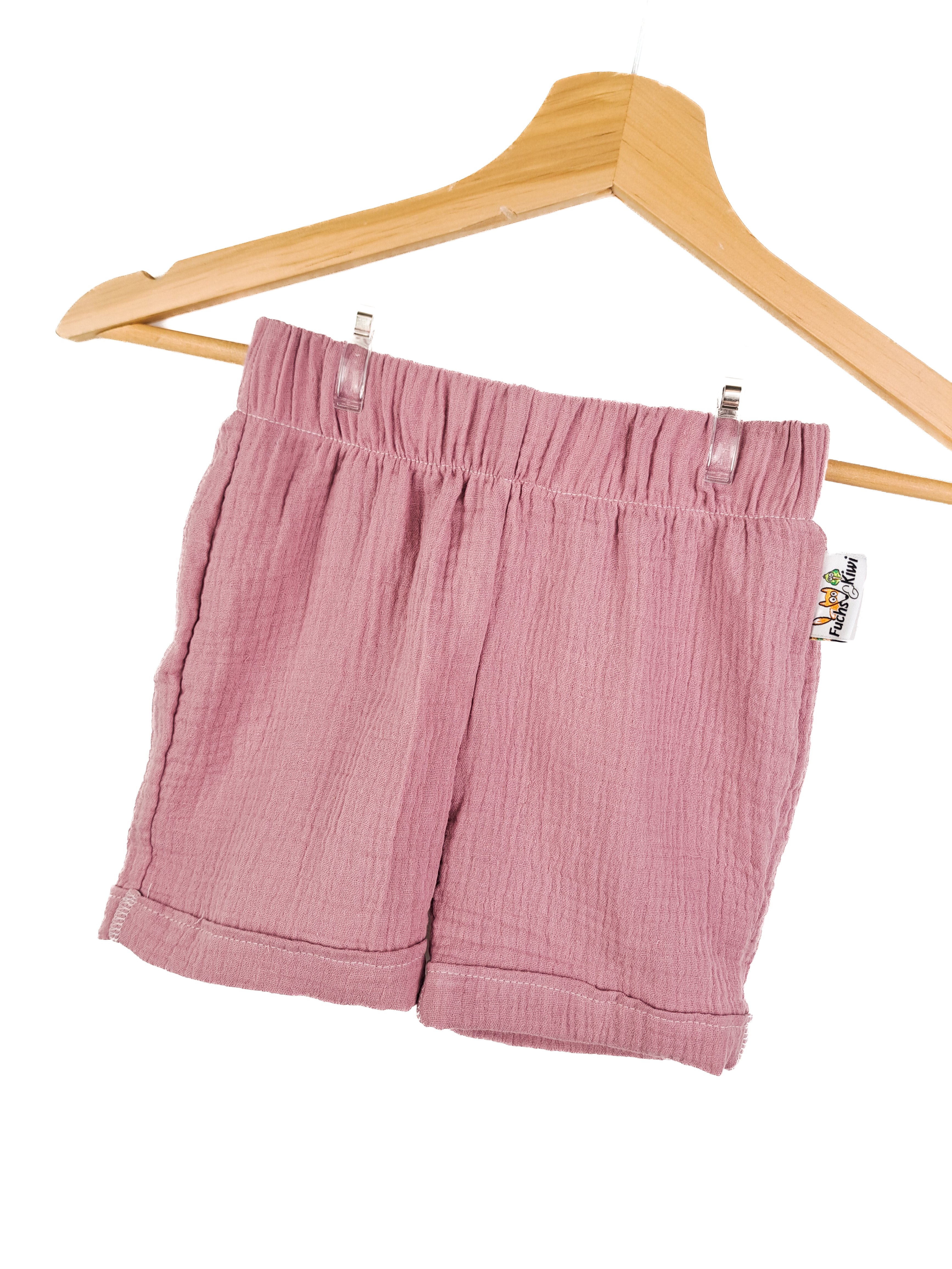 Kurze Shorts Musselin altrosa