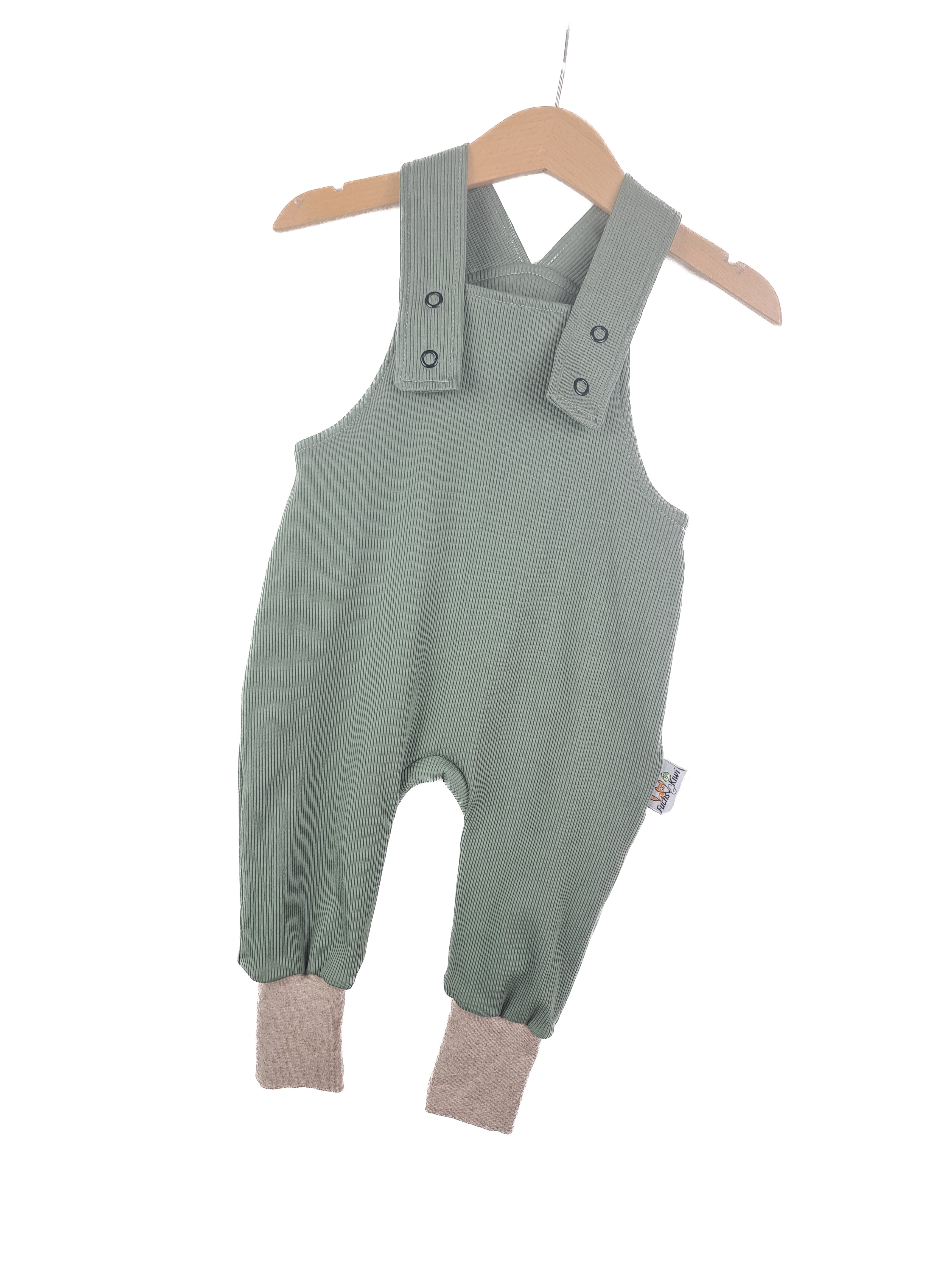 Latzhose Feinripp altmint