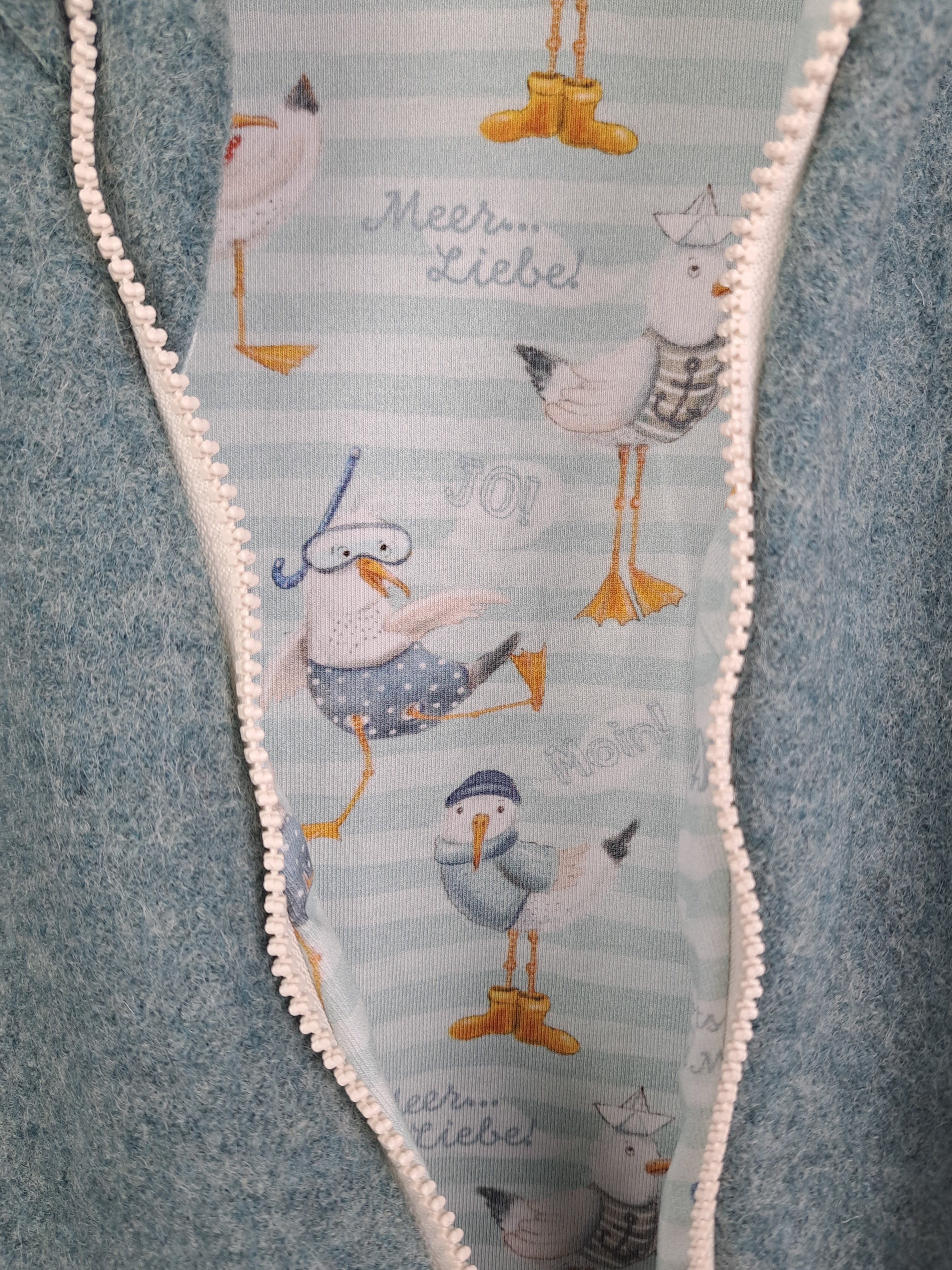 Walkjacke Walk mint meliert mit Möwe Moin 98/104