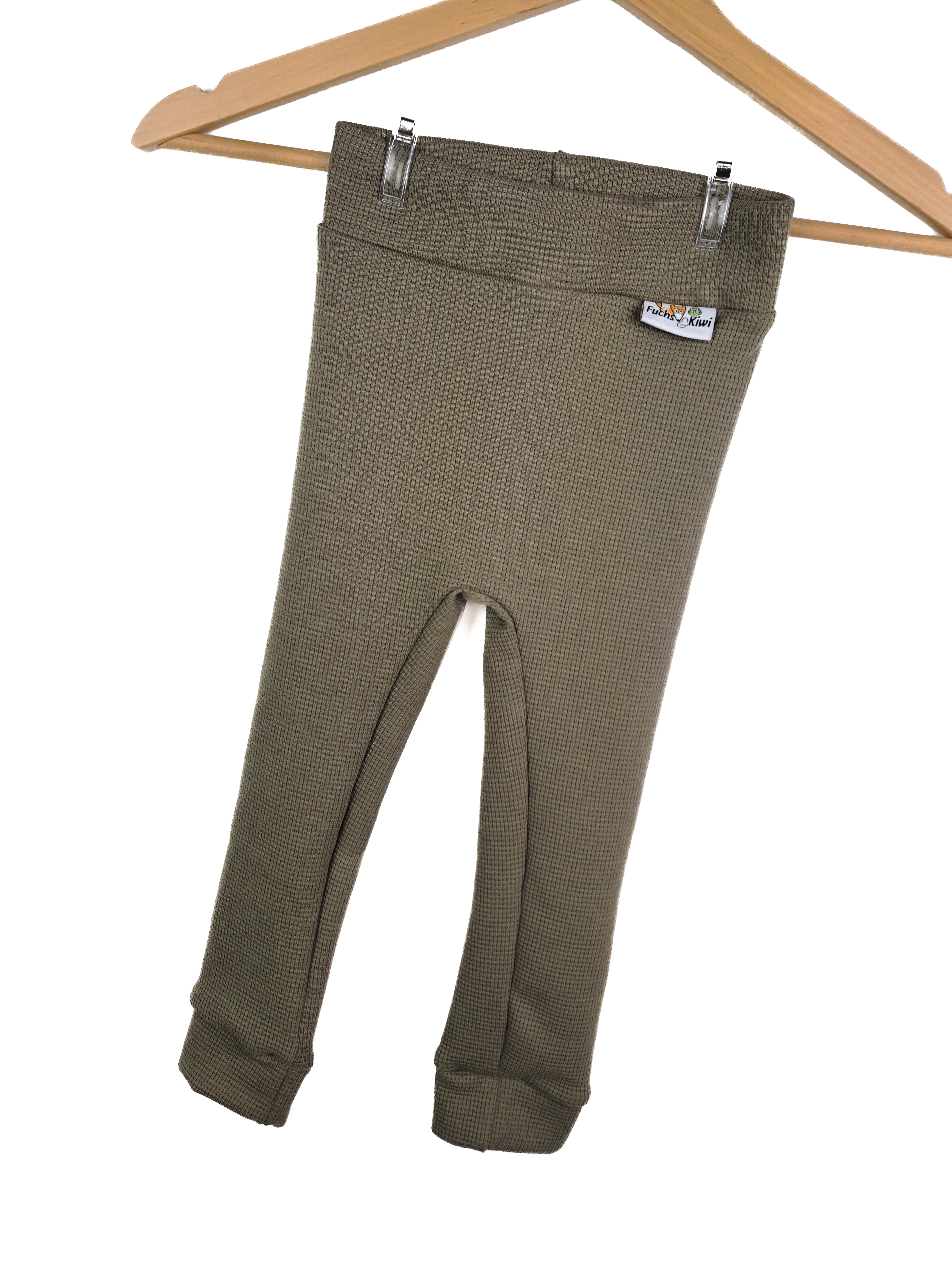 Leggings Waffeljersey khaki