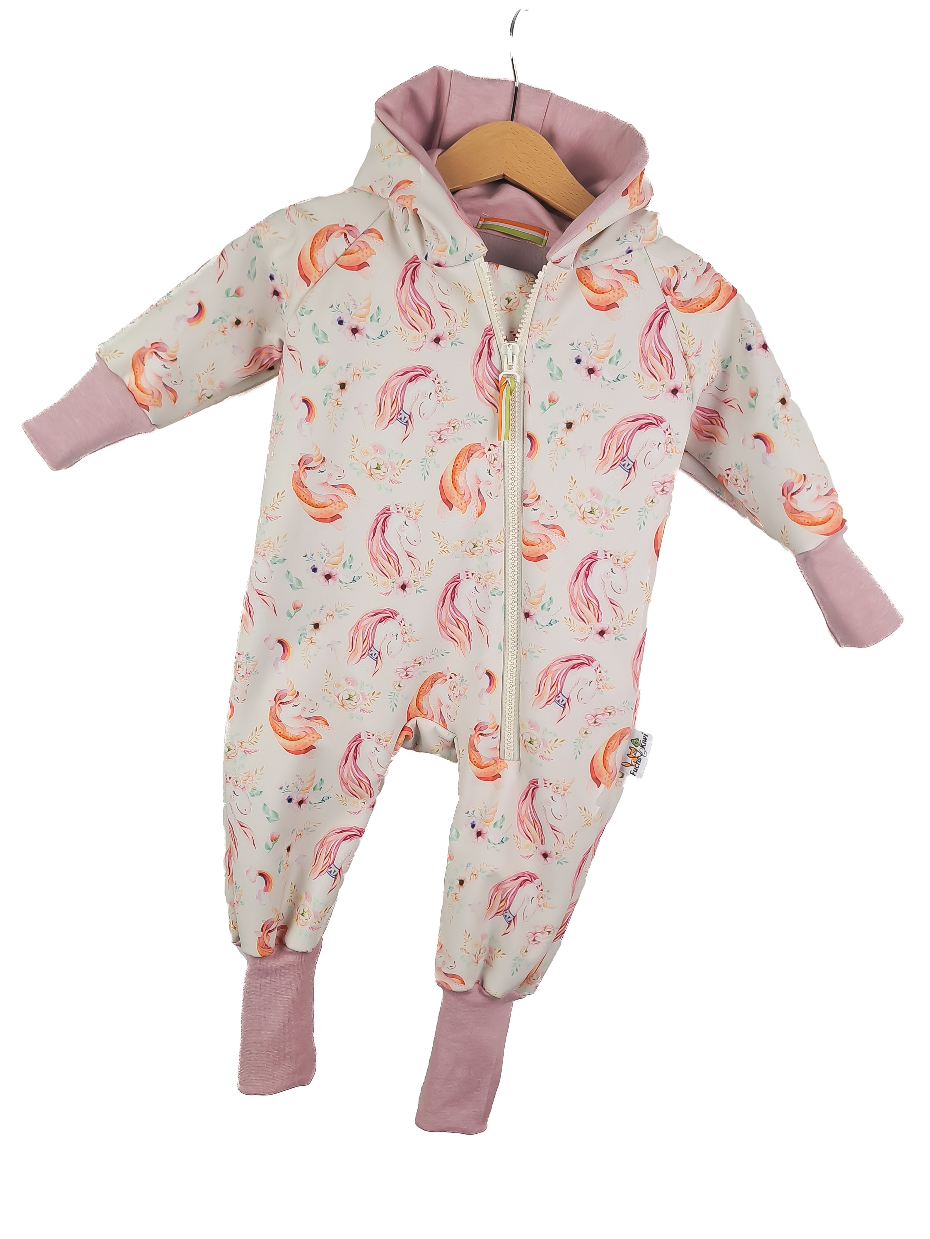 Softshelloverall Softshell Einhörner flower 80/86