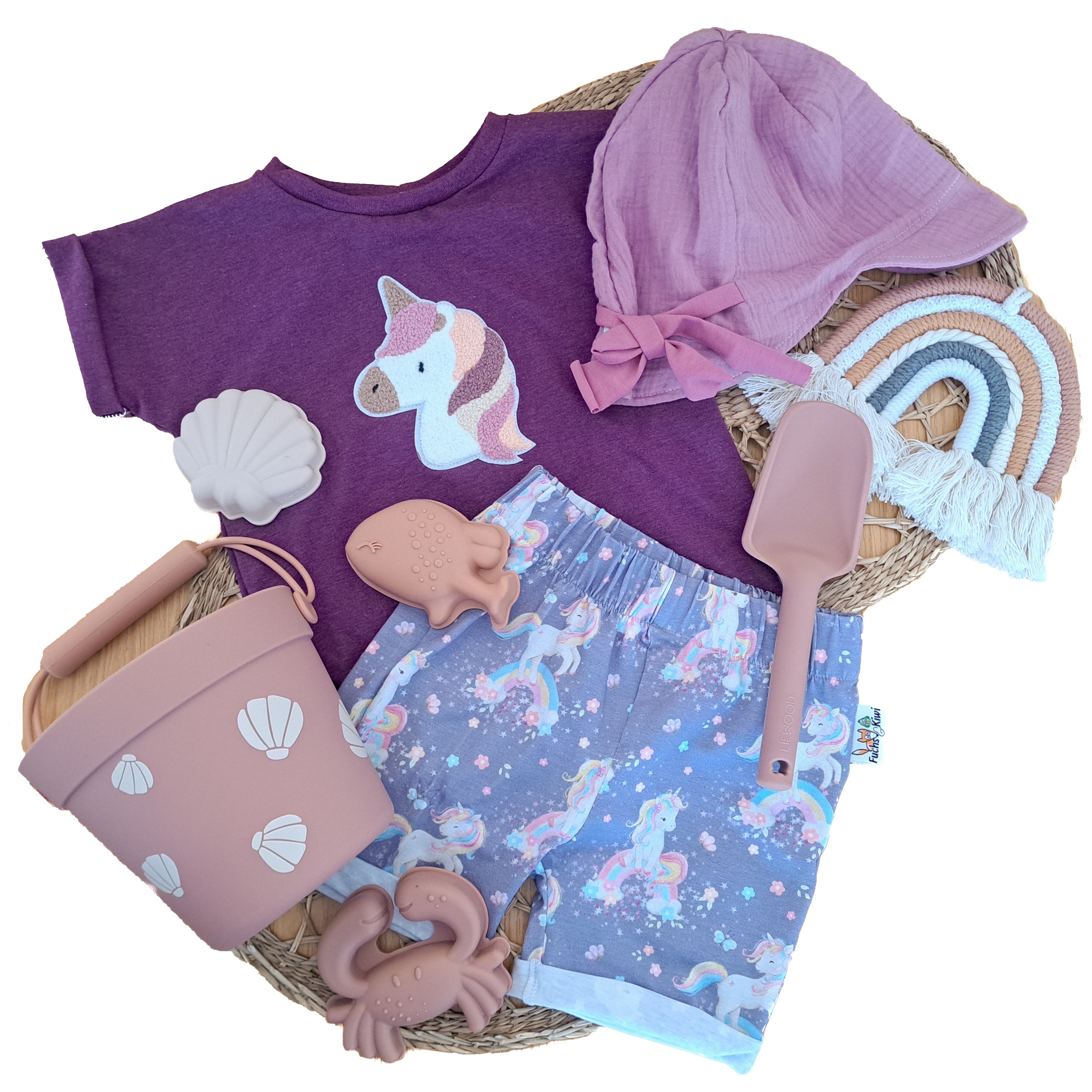 Einhornkopf-Patch flieder Outfit
