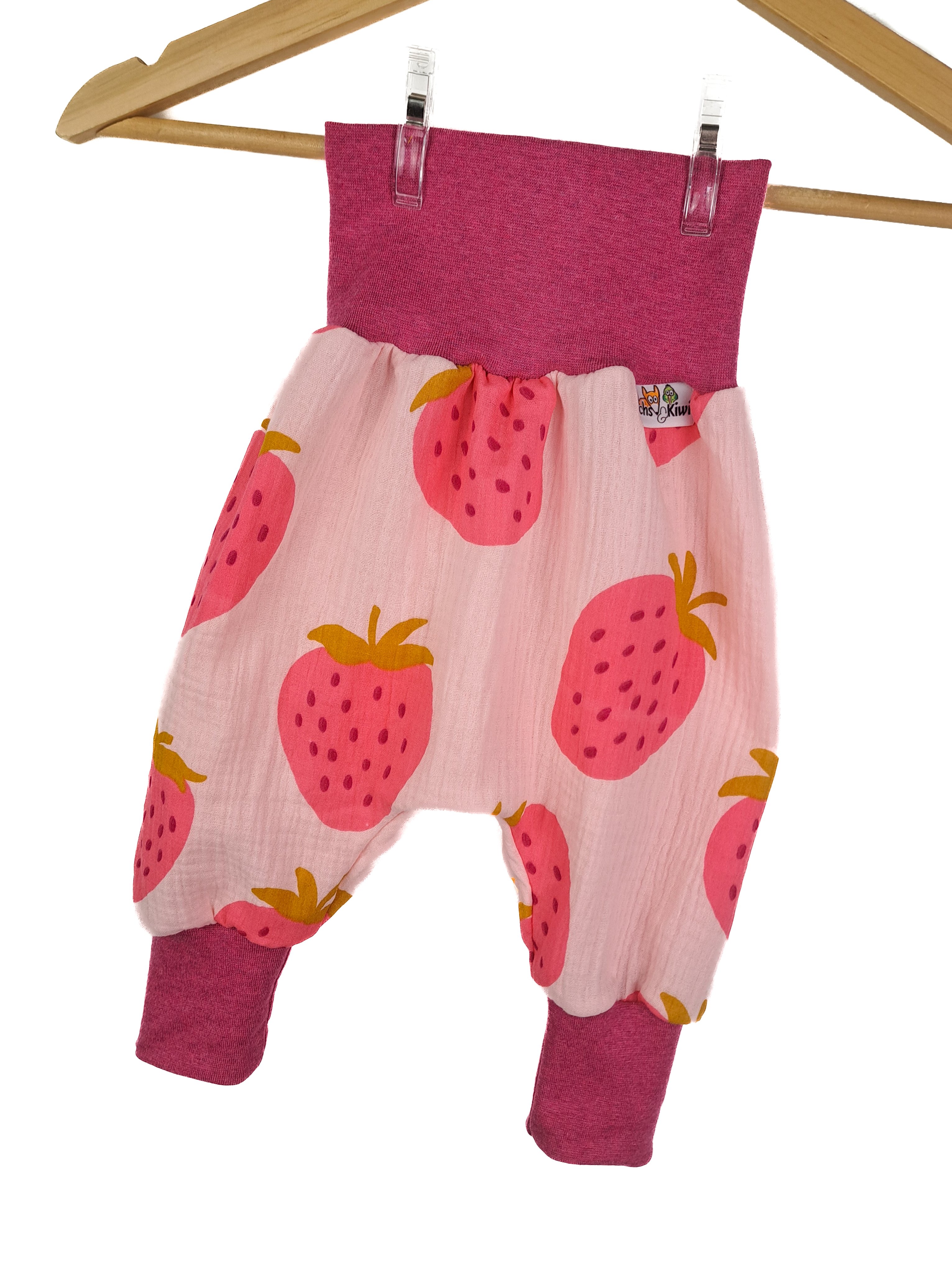 Pumphose Musselin Erdbeeren