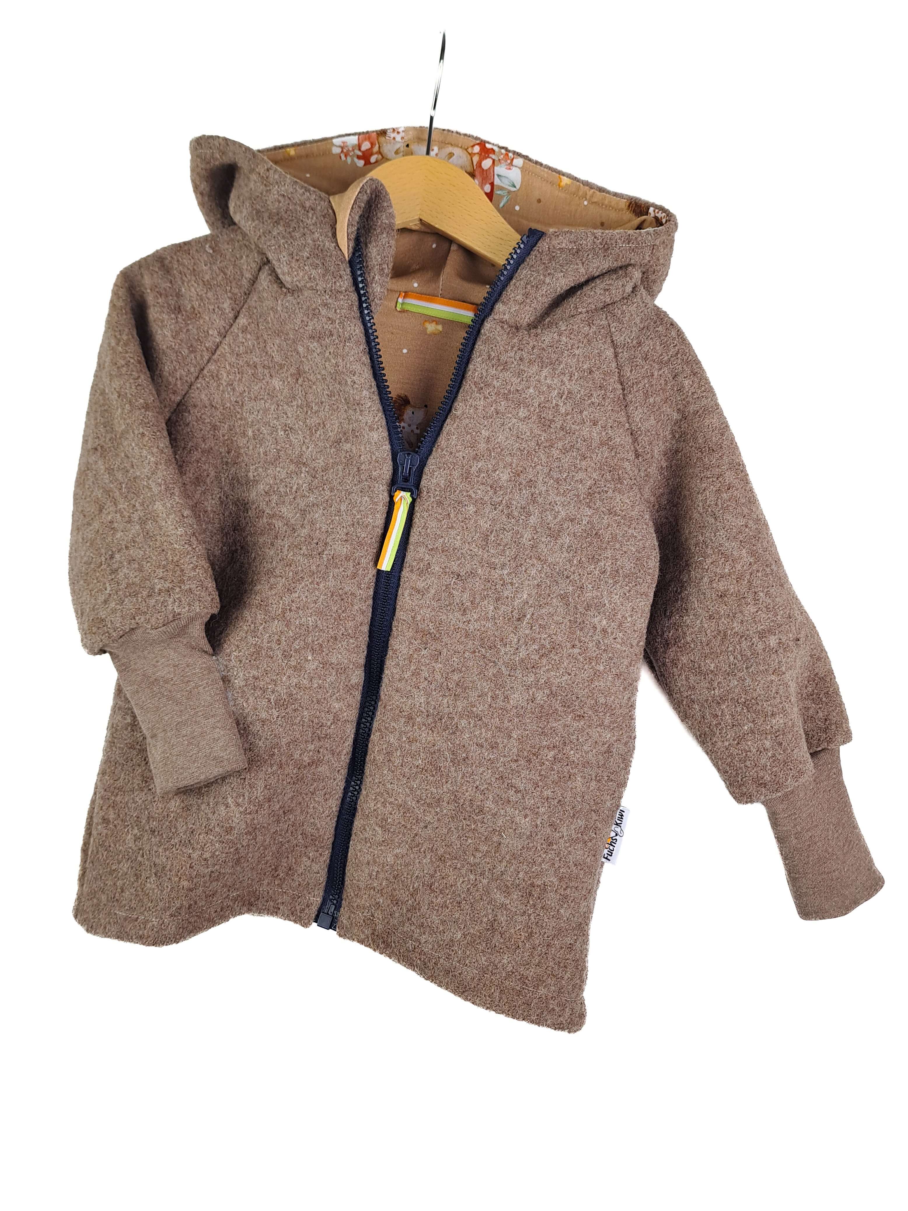 Walkjacke Walk braun meliert mit Herbstzeit 122/128
