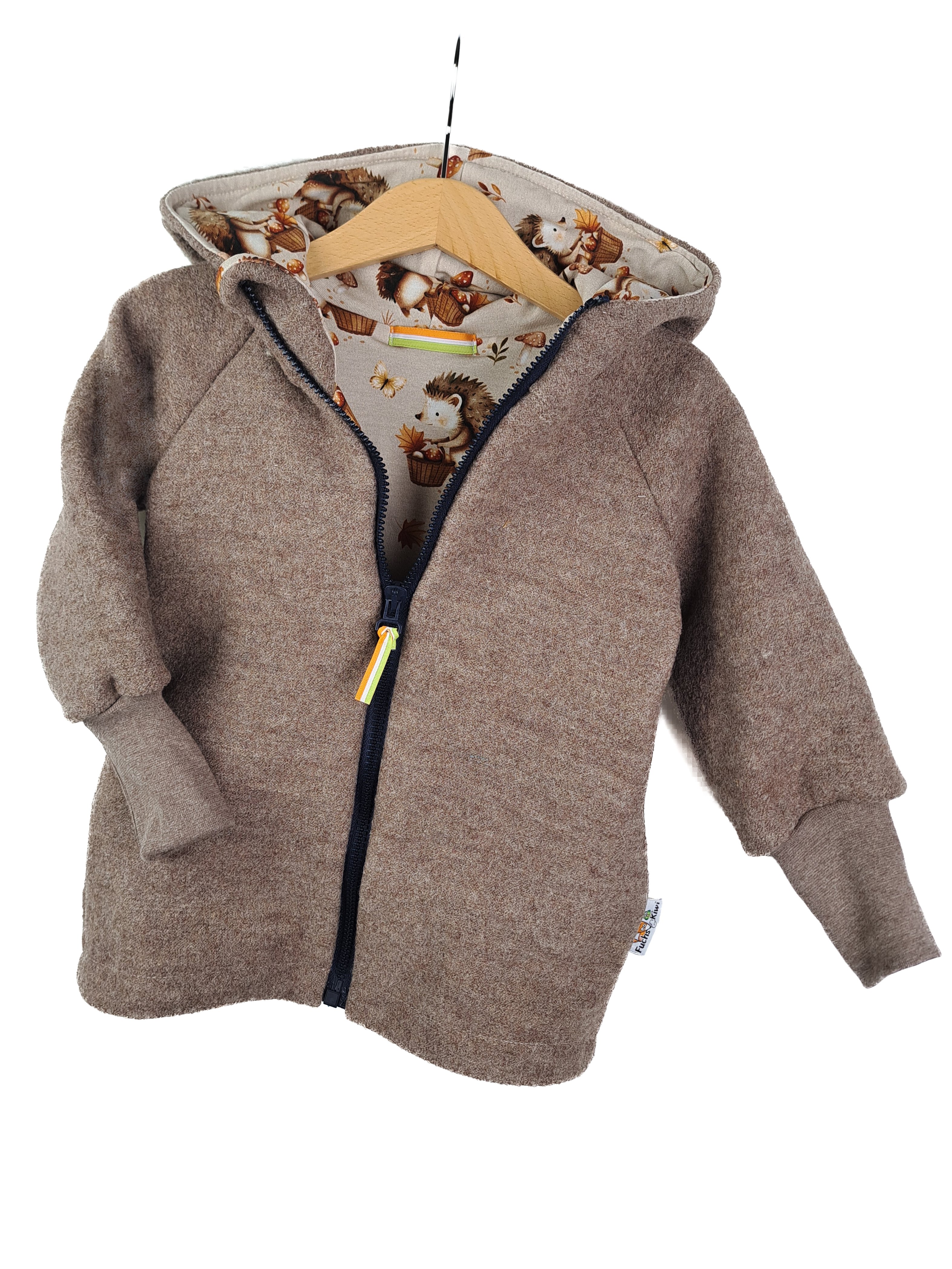 Walkjacke braun meliert mit Stacheldieb