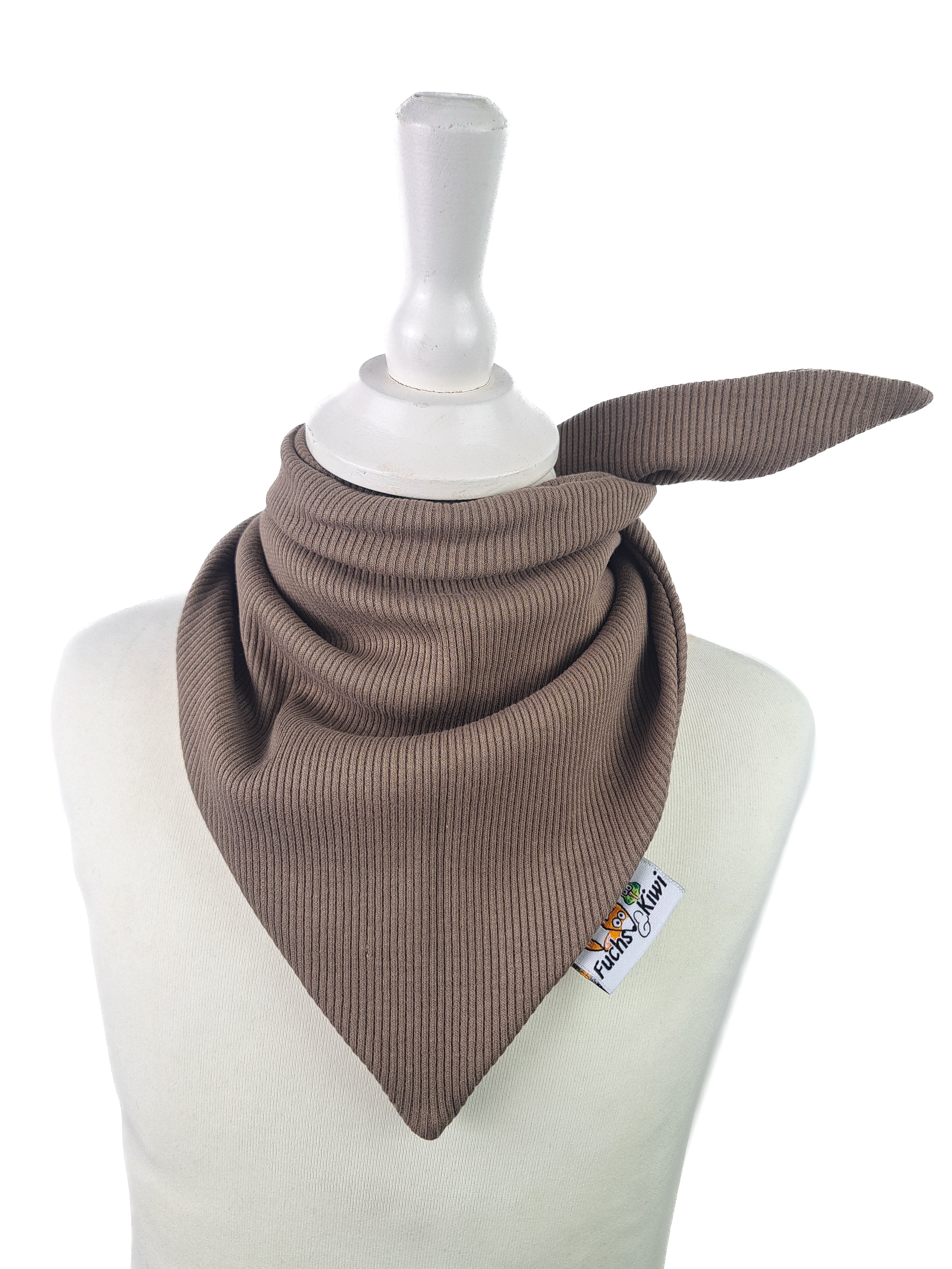 Halstuch zum Binden Feinripp taupe