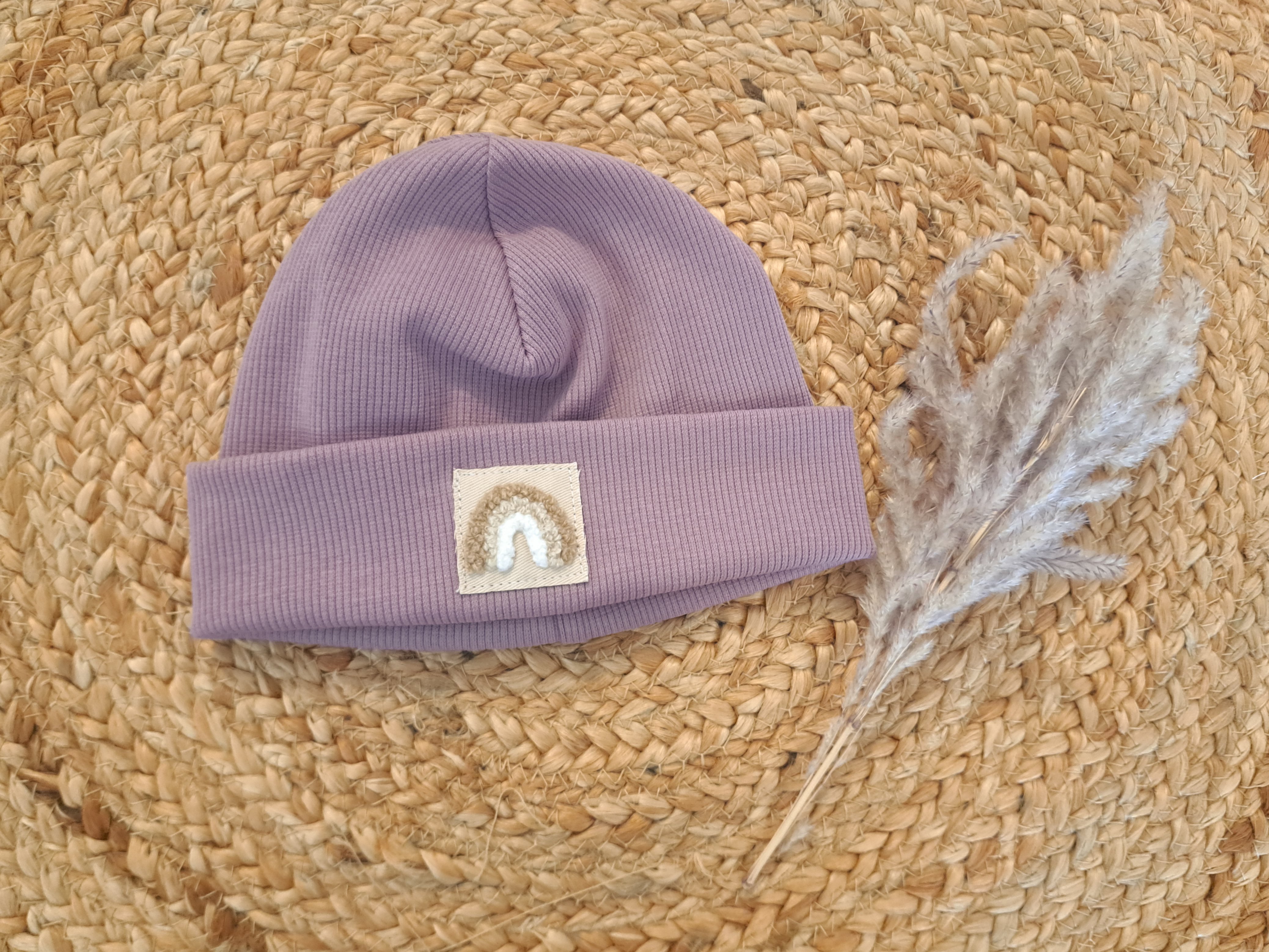 Hipster Beanie Feinripp mauve