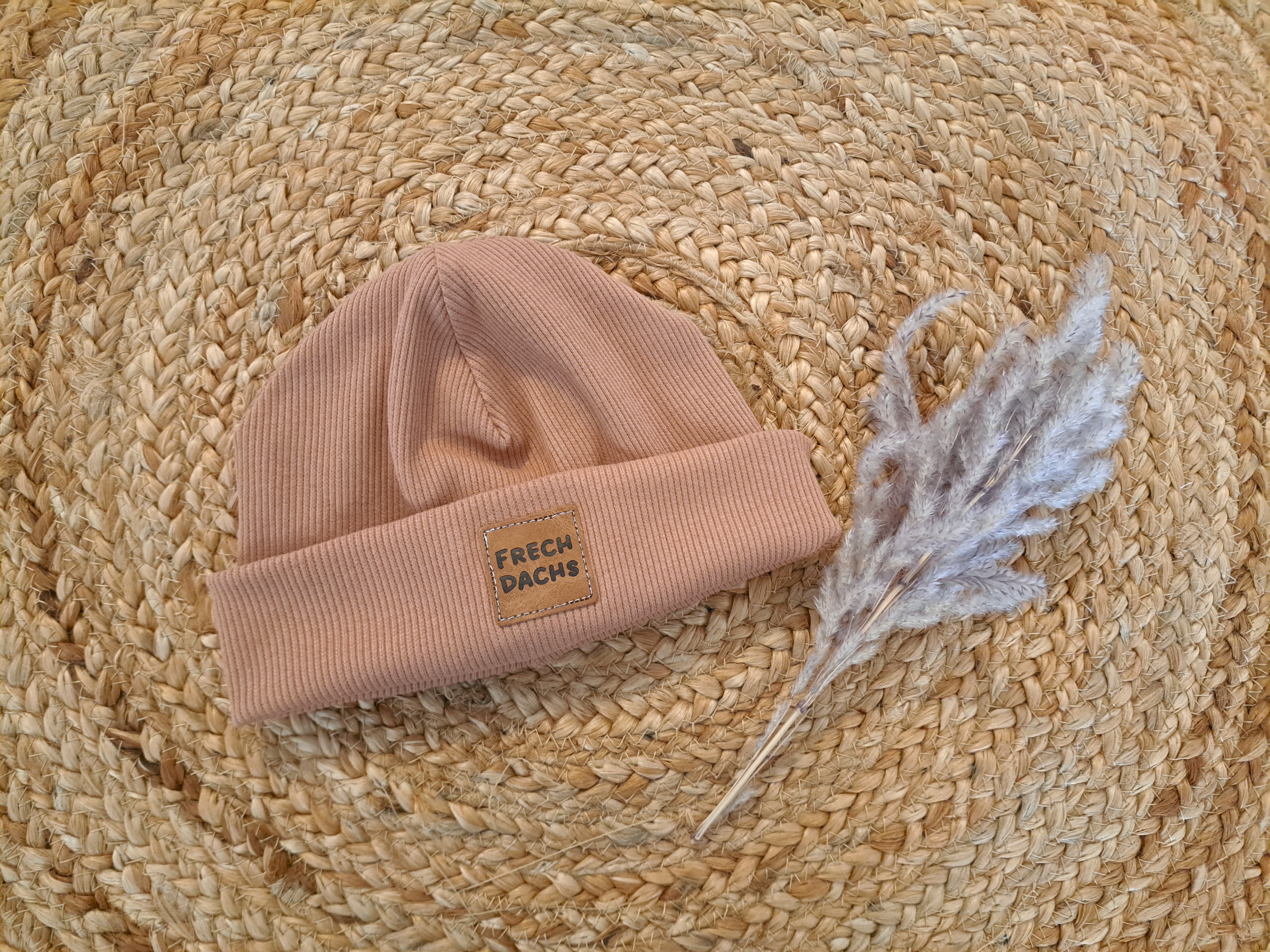 Hipster Beanie Feinripp nuss