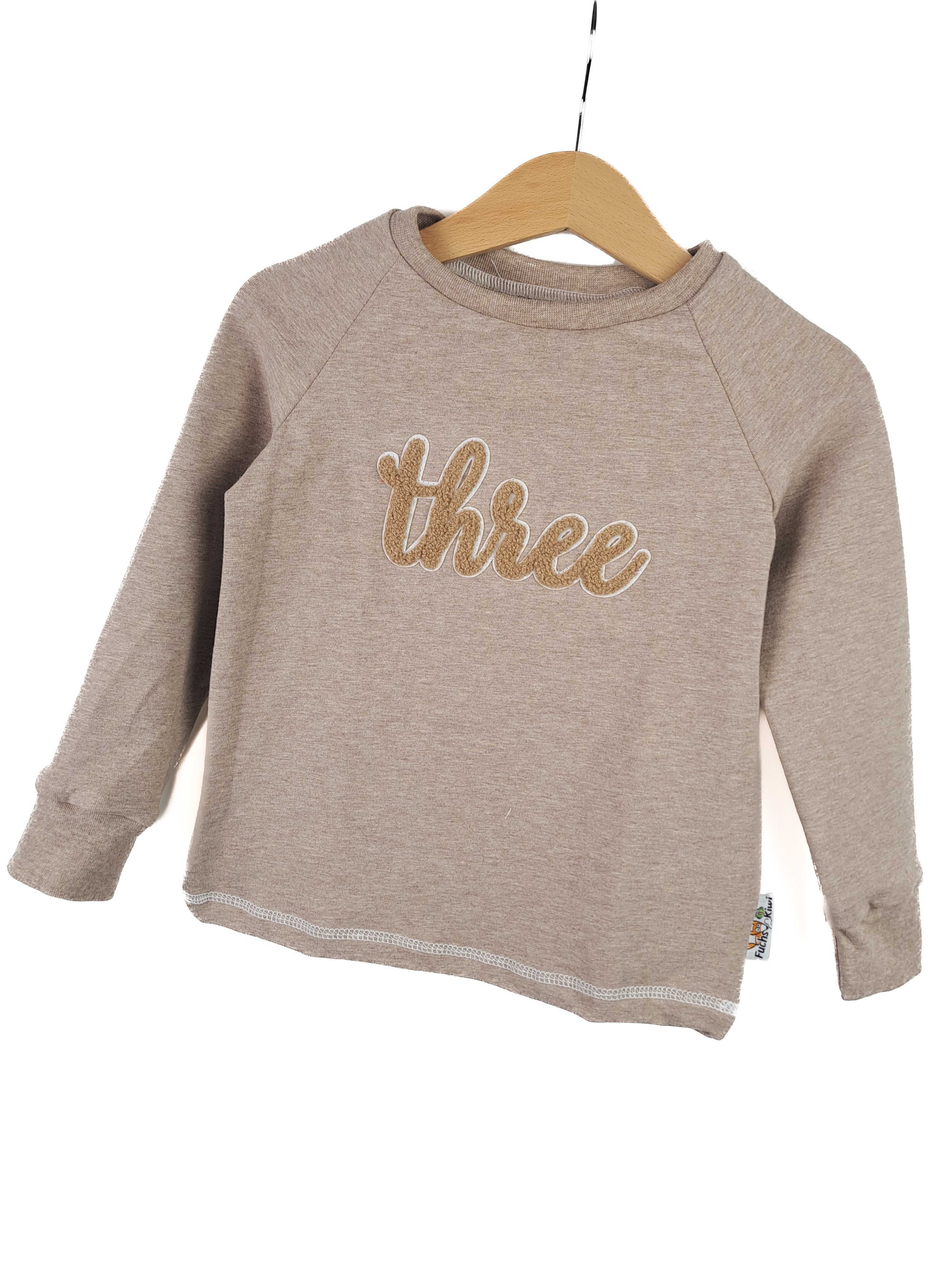 Langarmshirt Three-Patch sand 86/92 