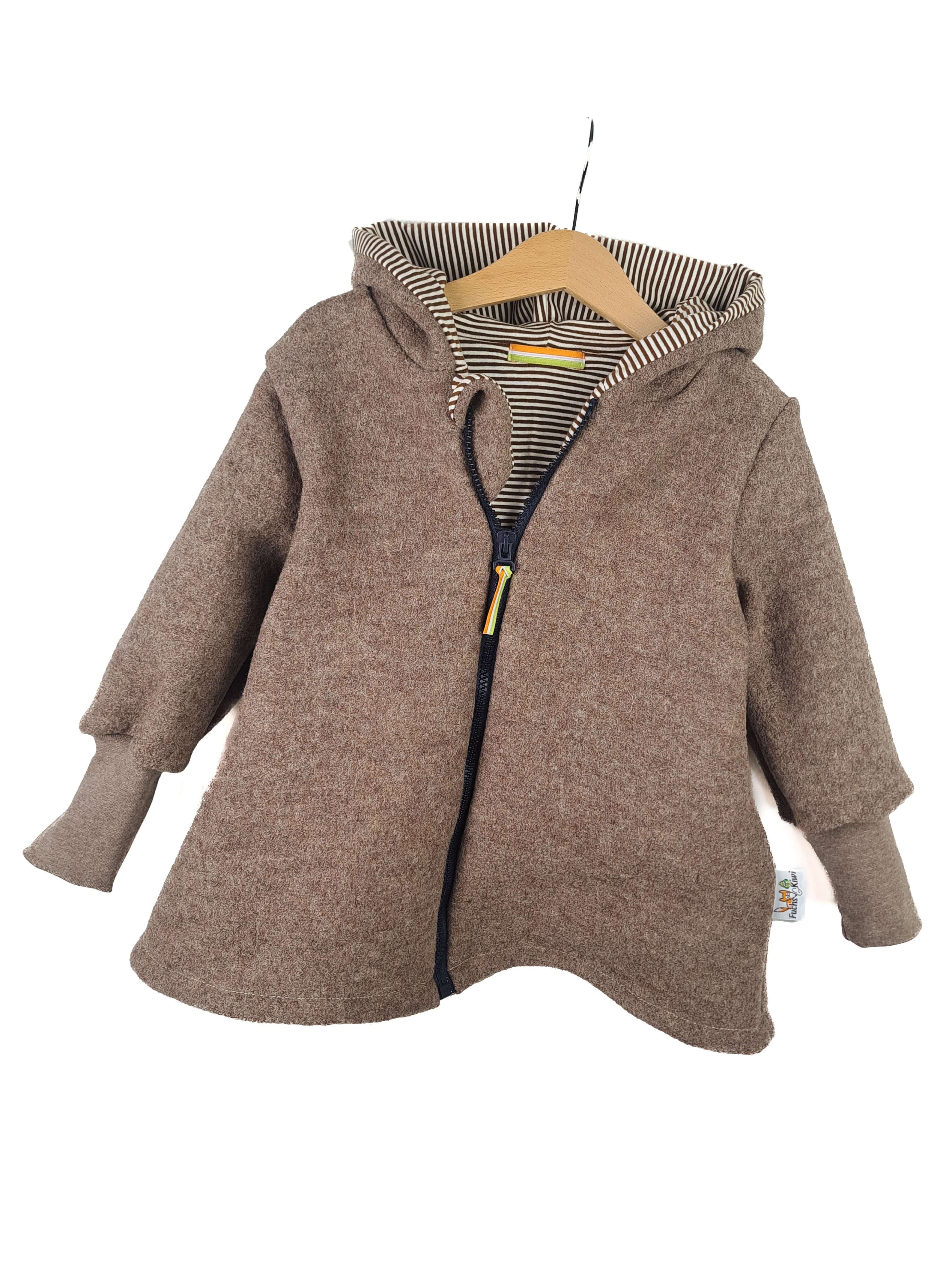 Walkmantel Walk braun meliert mit Streifen braun 98/104