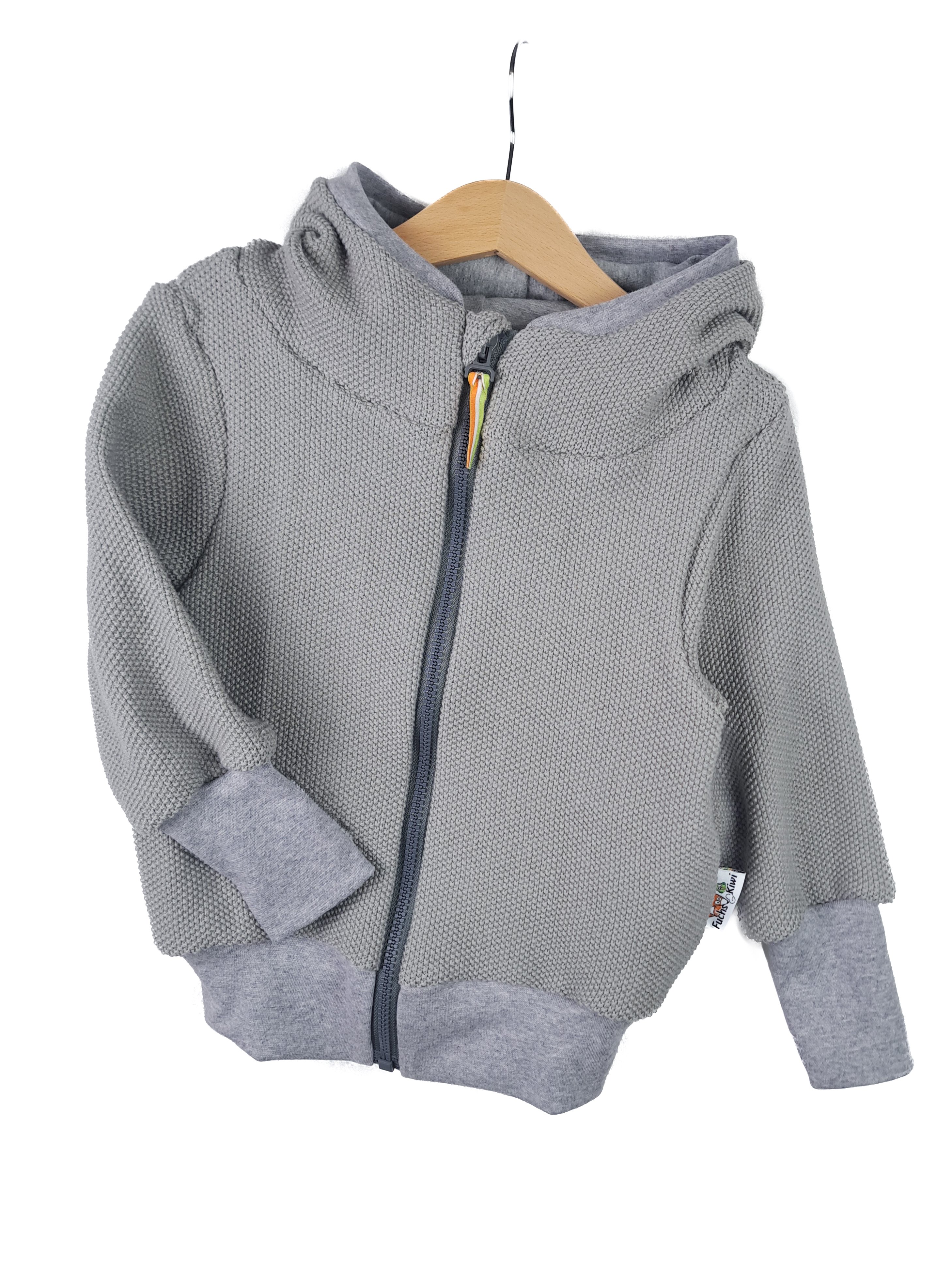 Sweatjacke Grobstrick grau 86/92