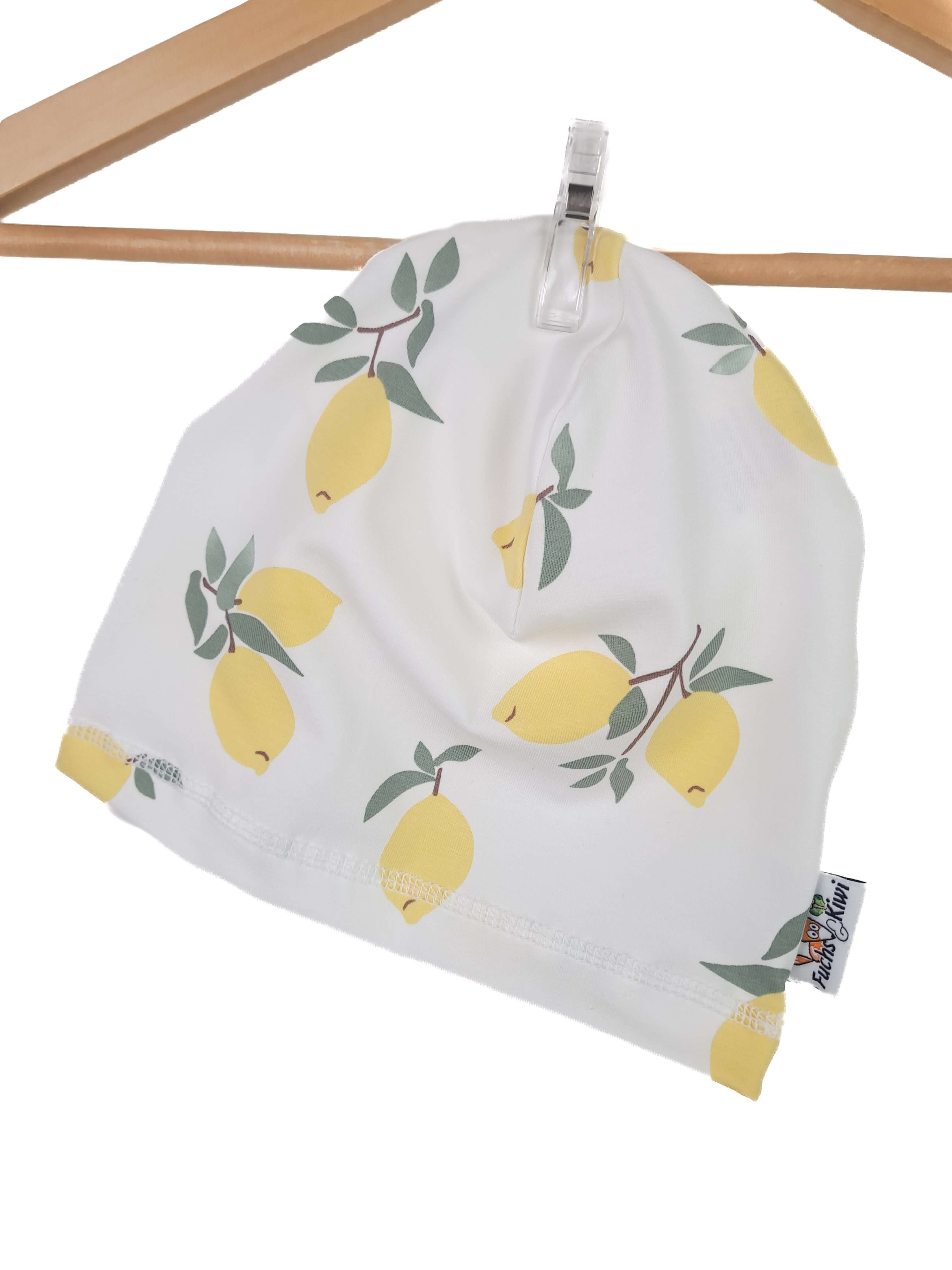 Beanie Zitronen 42-44 doppellagig