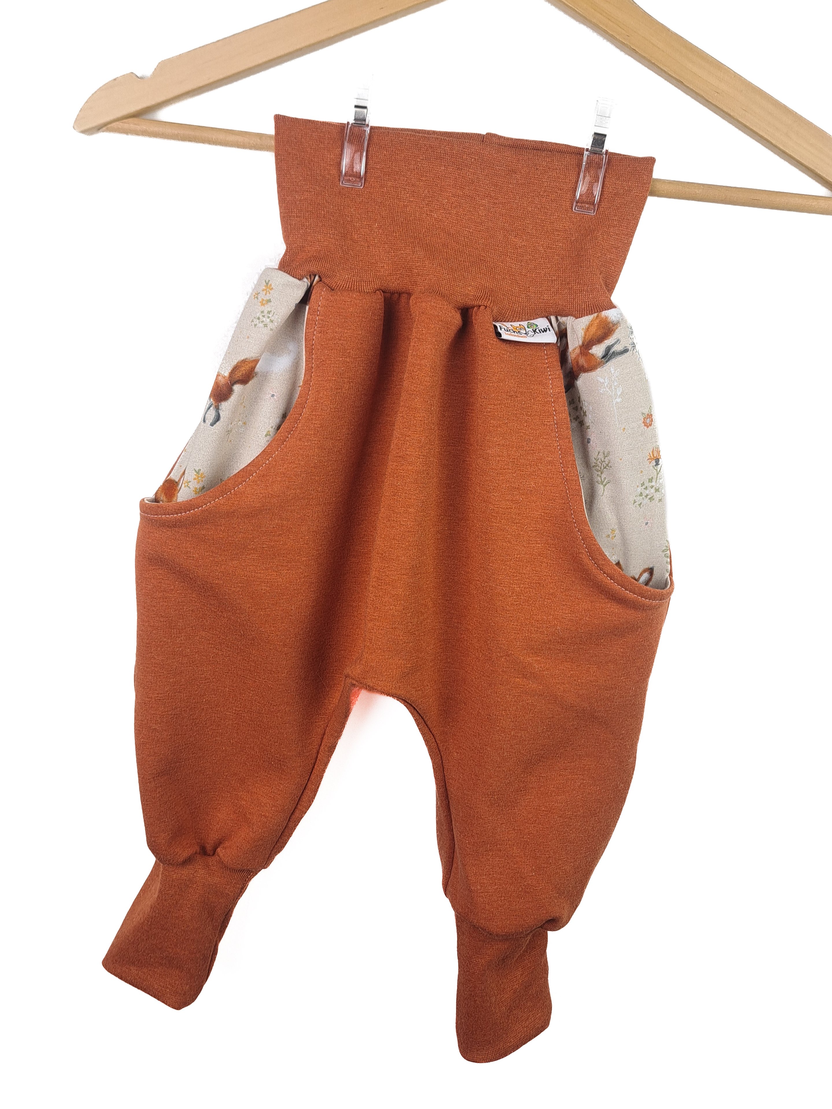 Indi Sweat Pumphose rost meliert mit Fuchsi creme