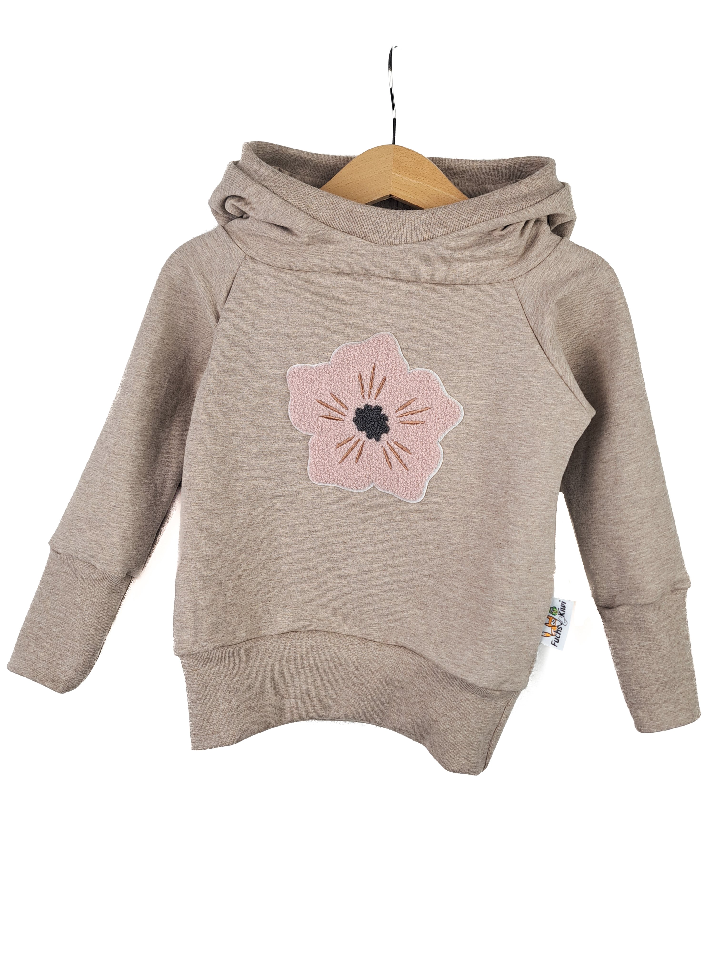 Hoodie Blumentraum-Patch sand 86/92 