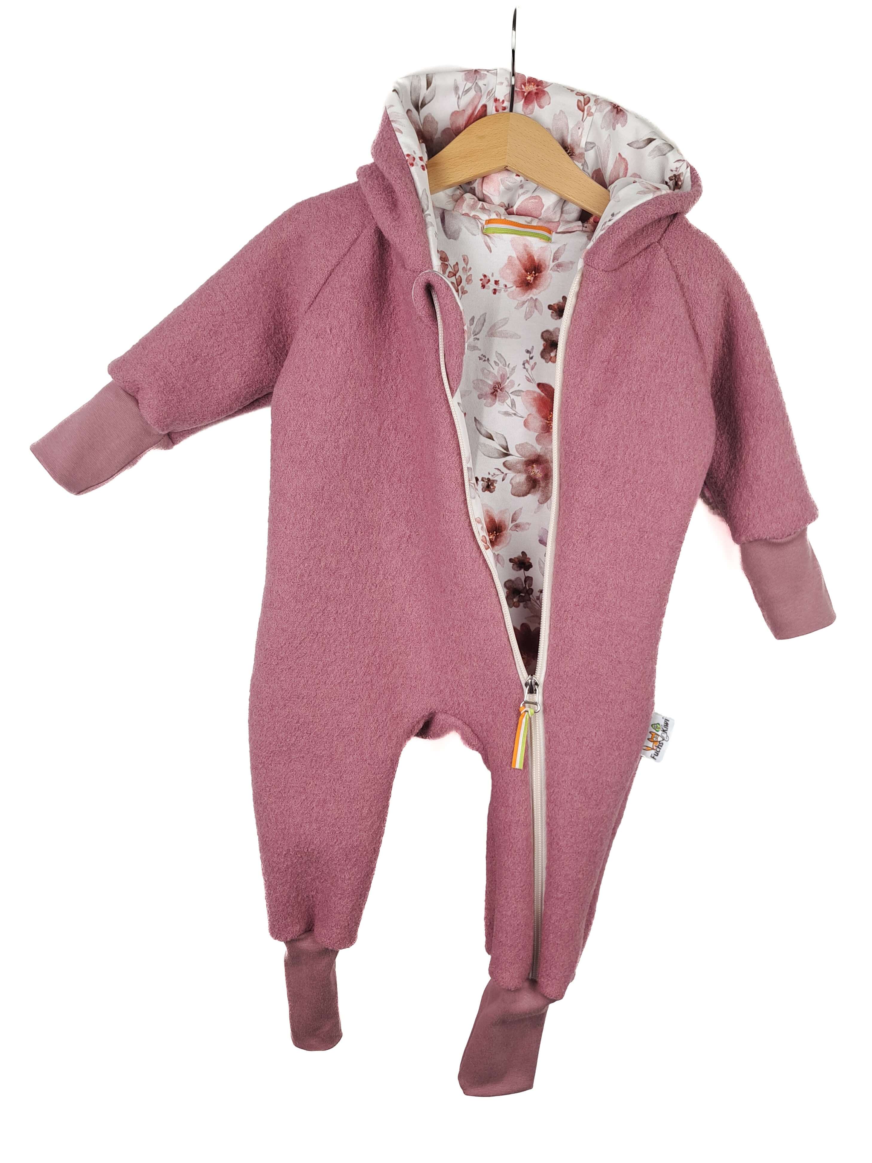 Walkoverall altrosa mit Blumenmeer