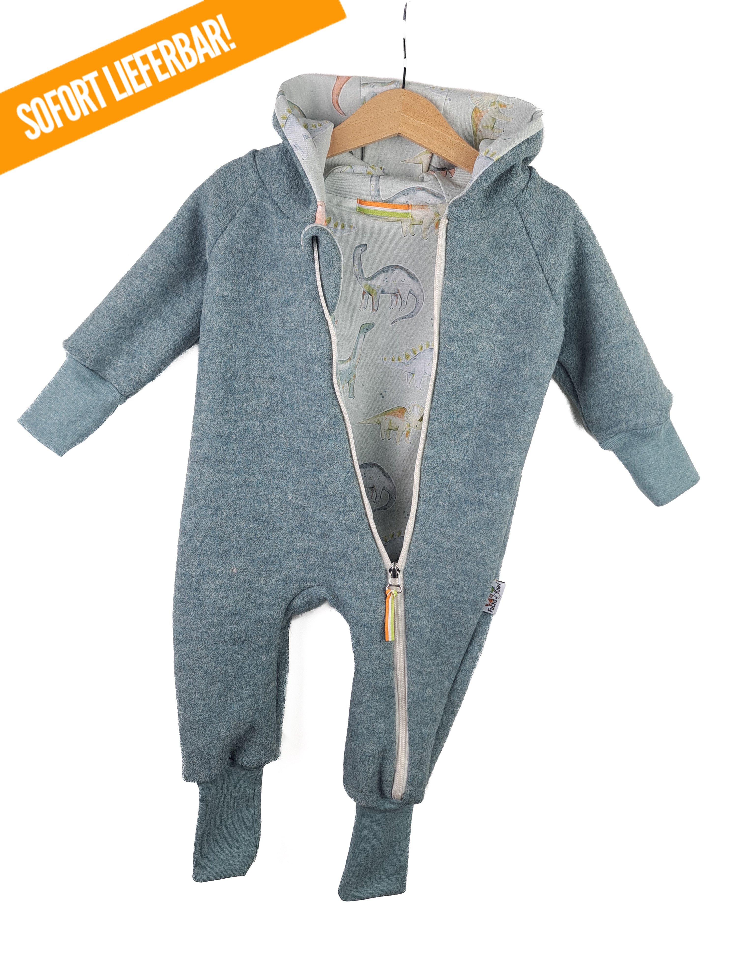 Walkoverall mint meliert mit Dinoliebe