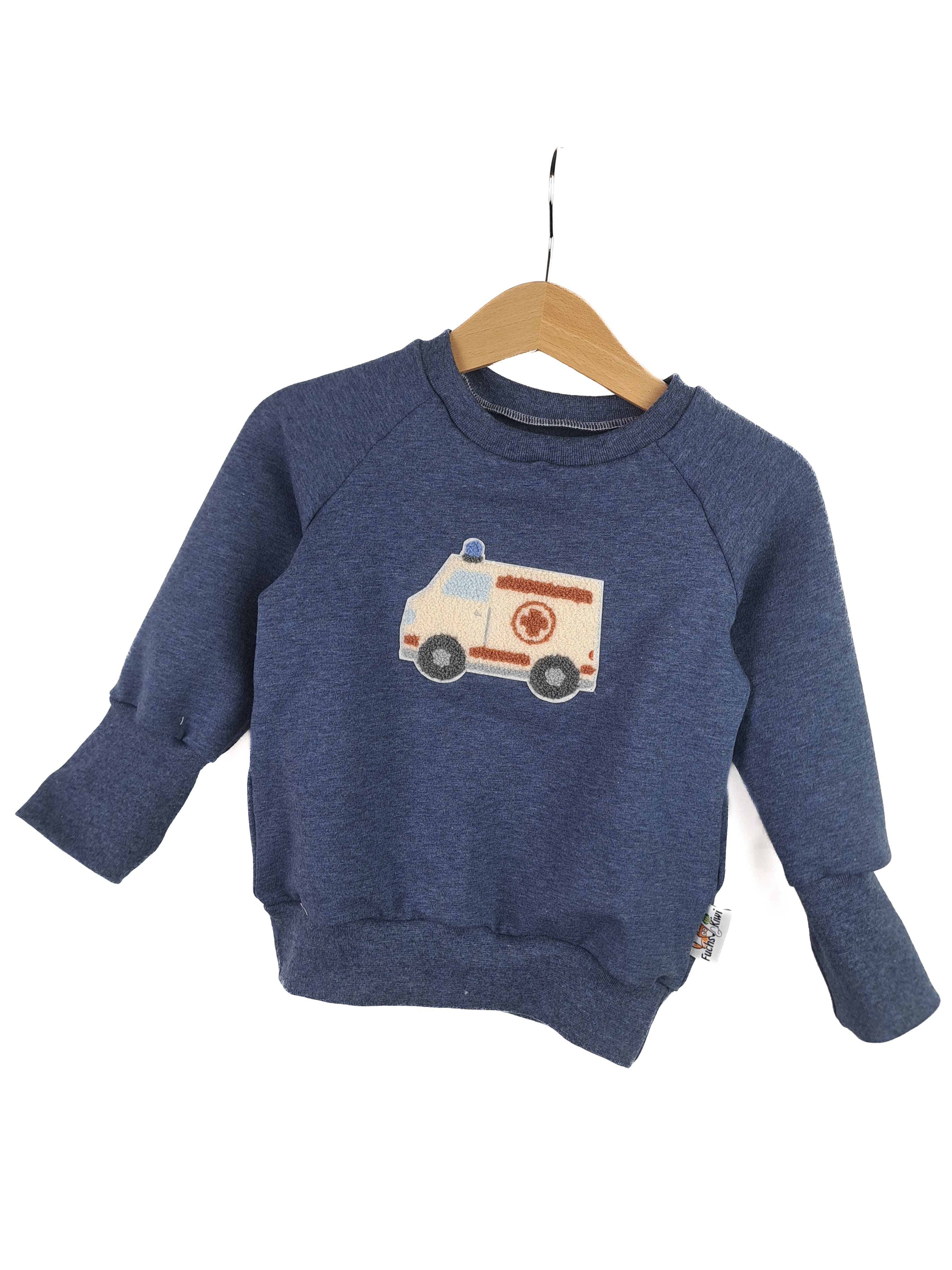 Pullover Krankenwagen-Patch blau 86/92 