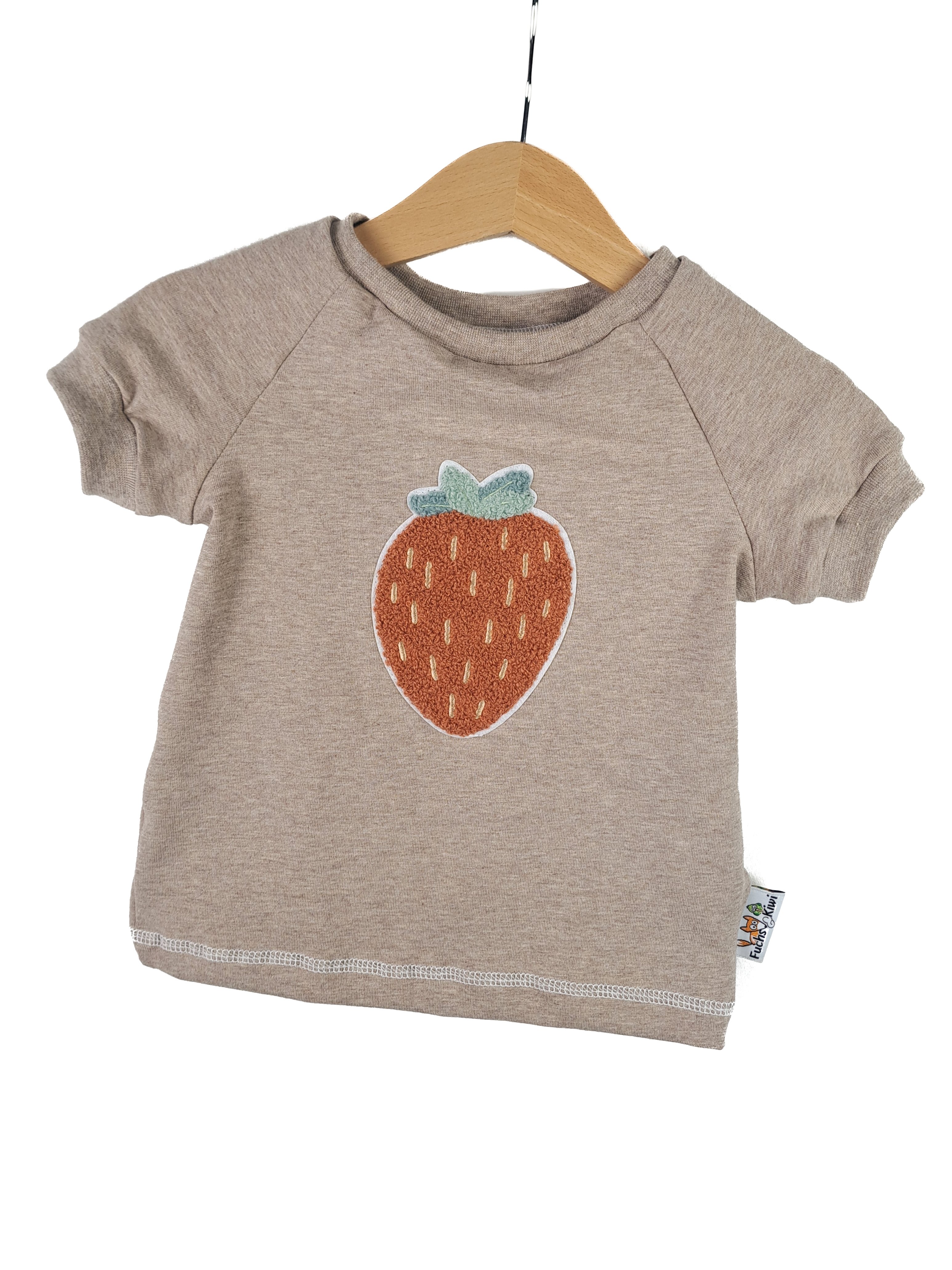 T-Shirt Erdbeere-Patch sand 74/80