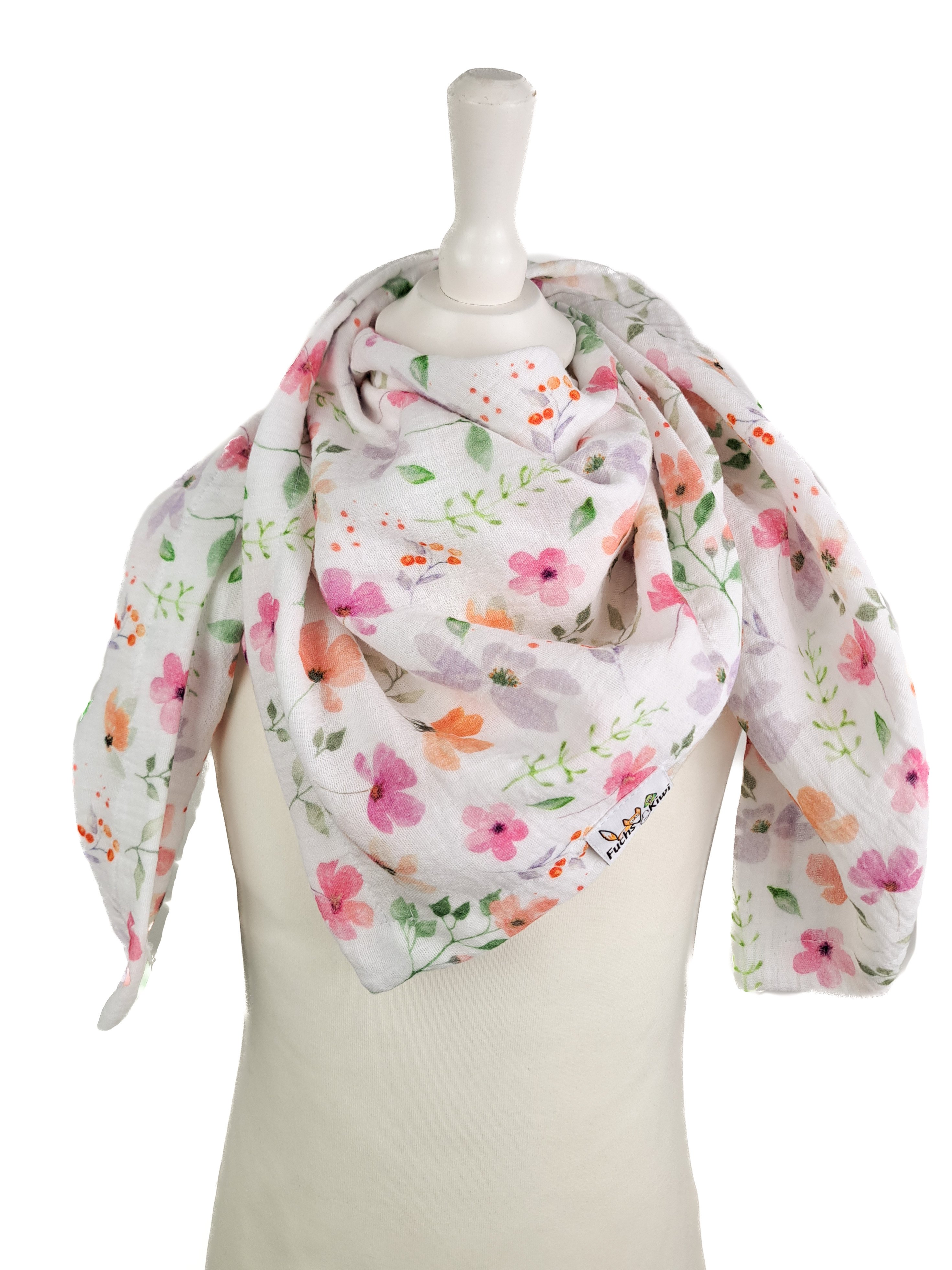 Tuch zum Binden Musselin Blumen pastell