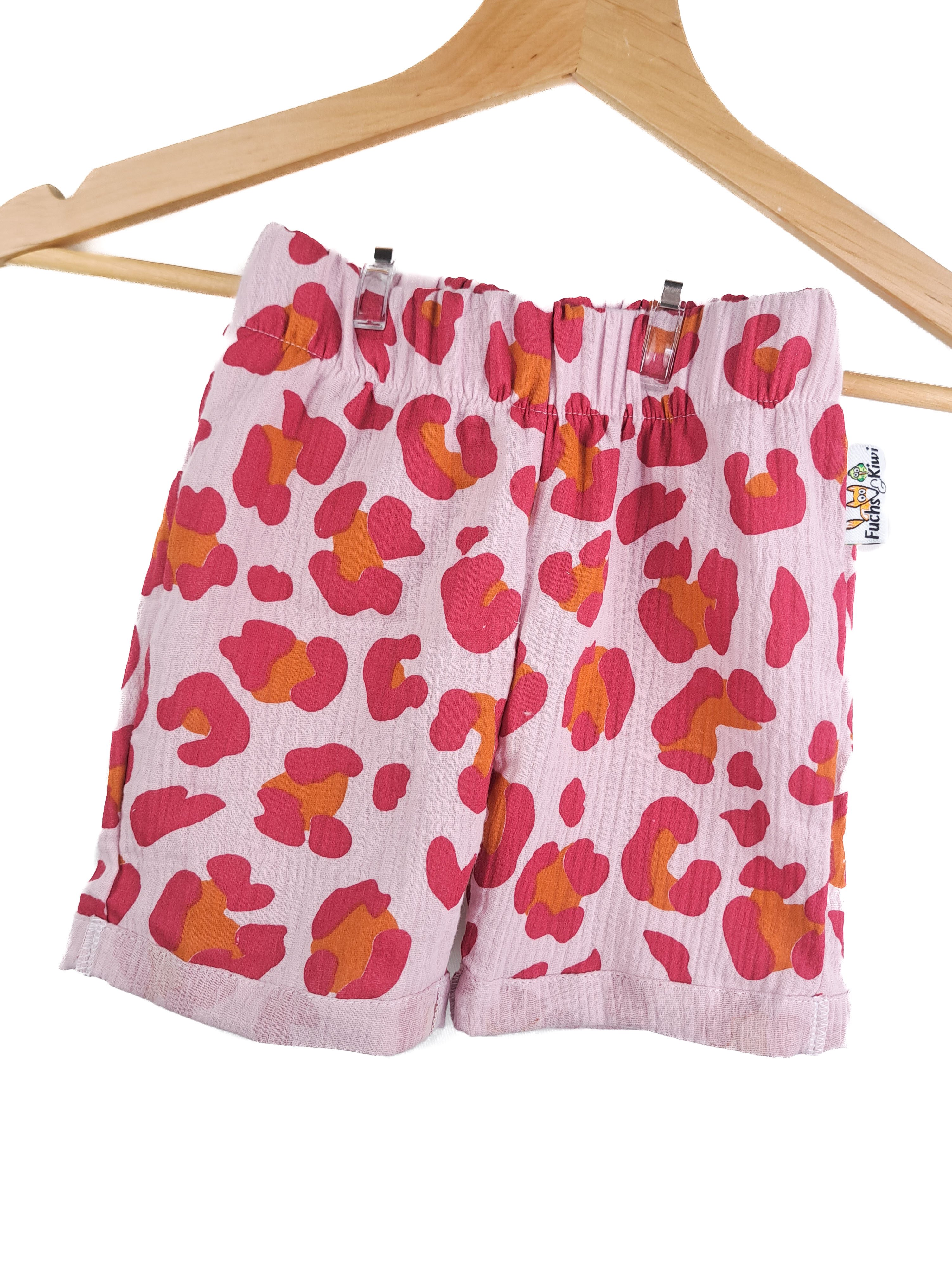 Kurze Shorts Musselin Leo pink