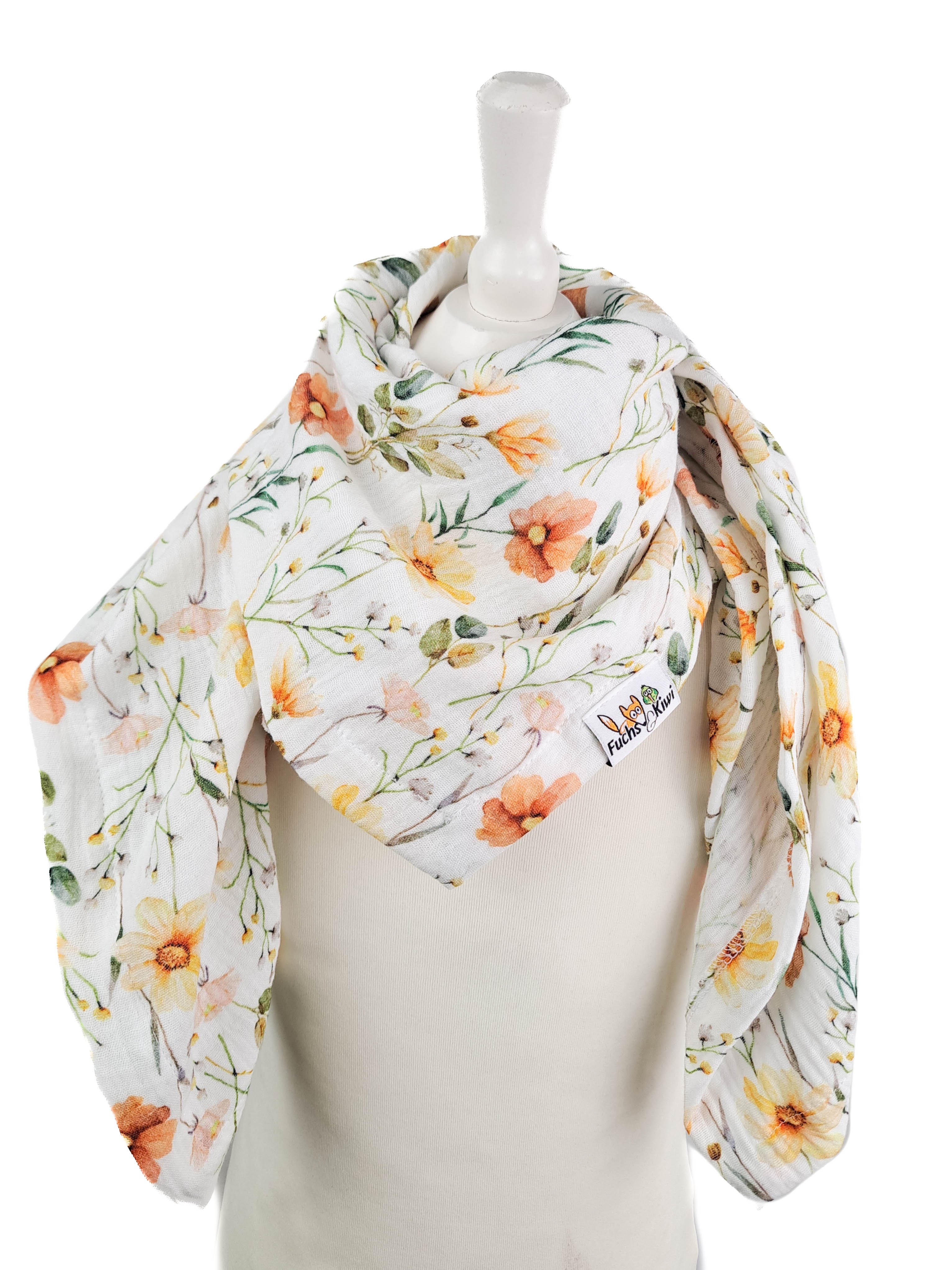 Tuch zum Binden Musselin Sommerblumen pastell