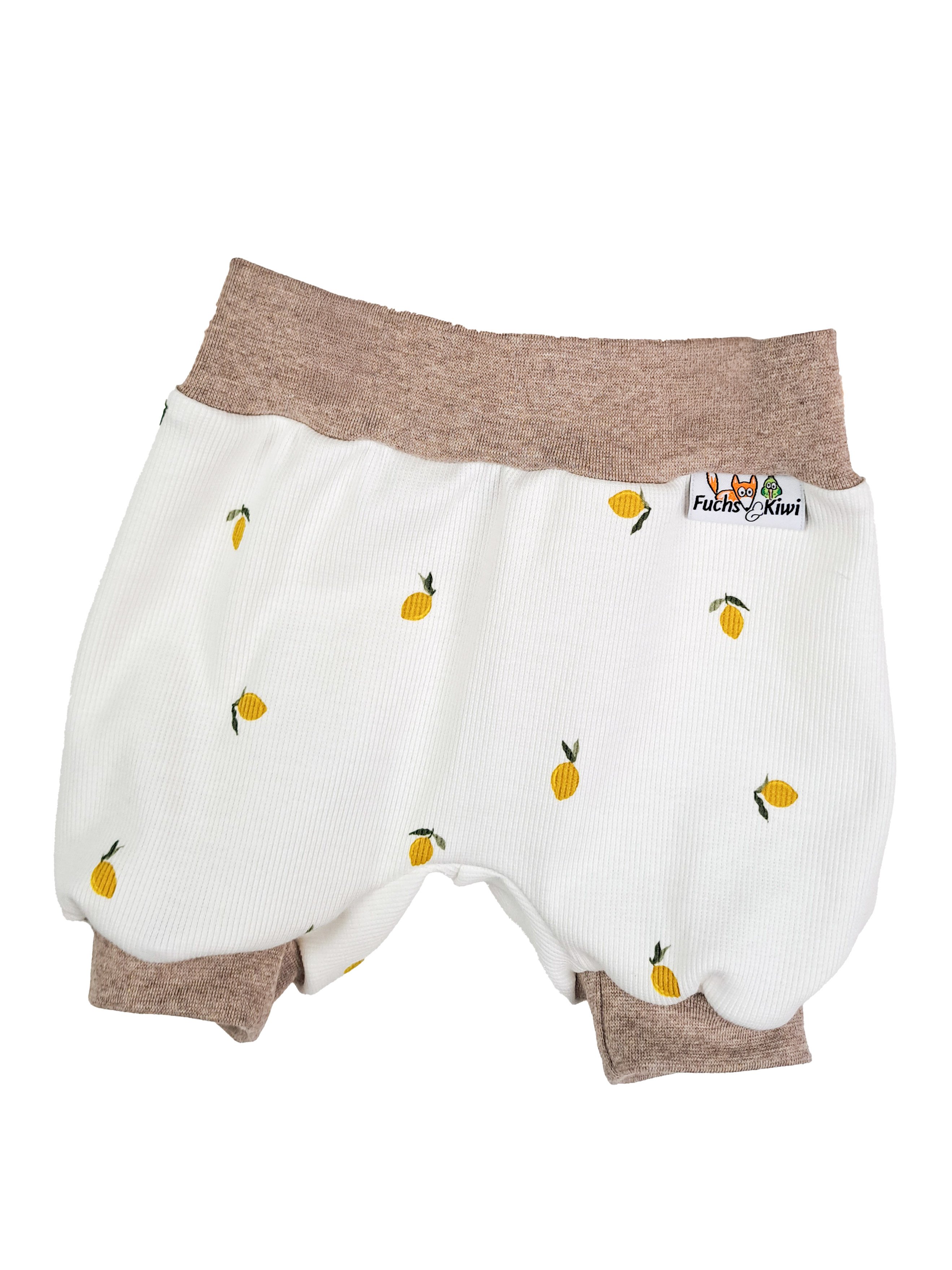 Kurze Hose Feinripp Zitronen 74/80