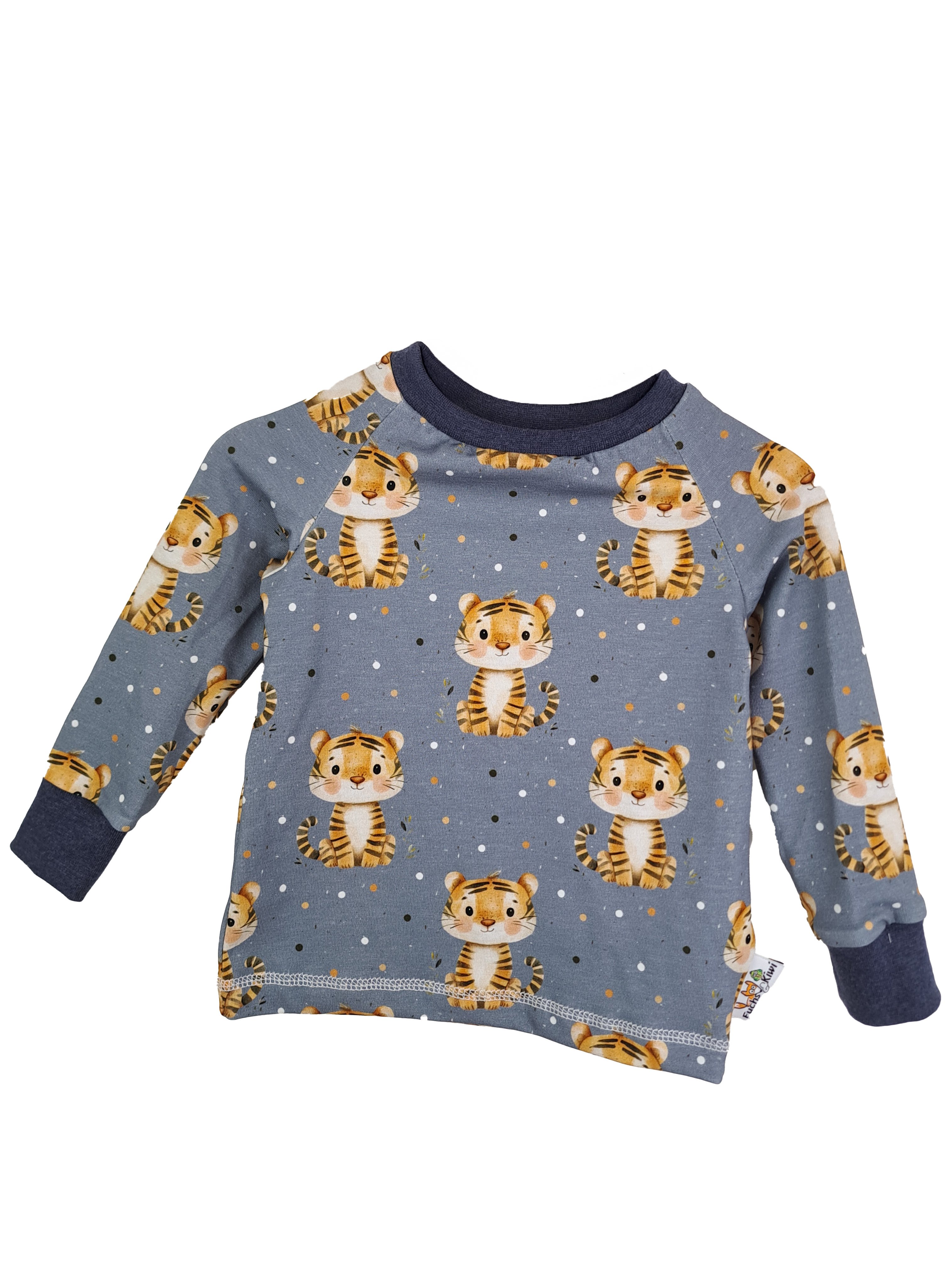 Langarmshirt Tiger blau 74/80