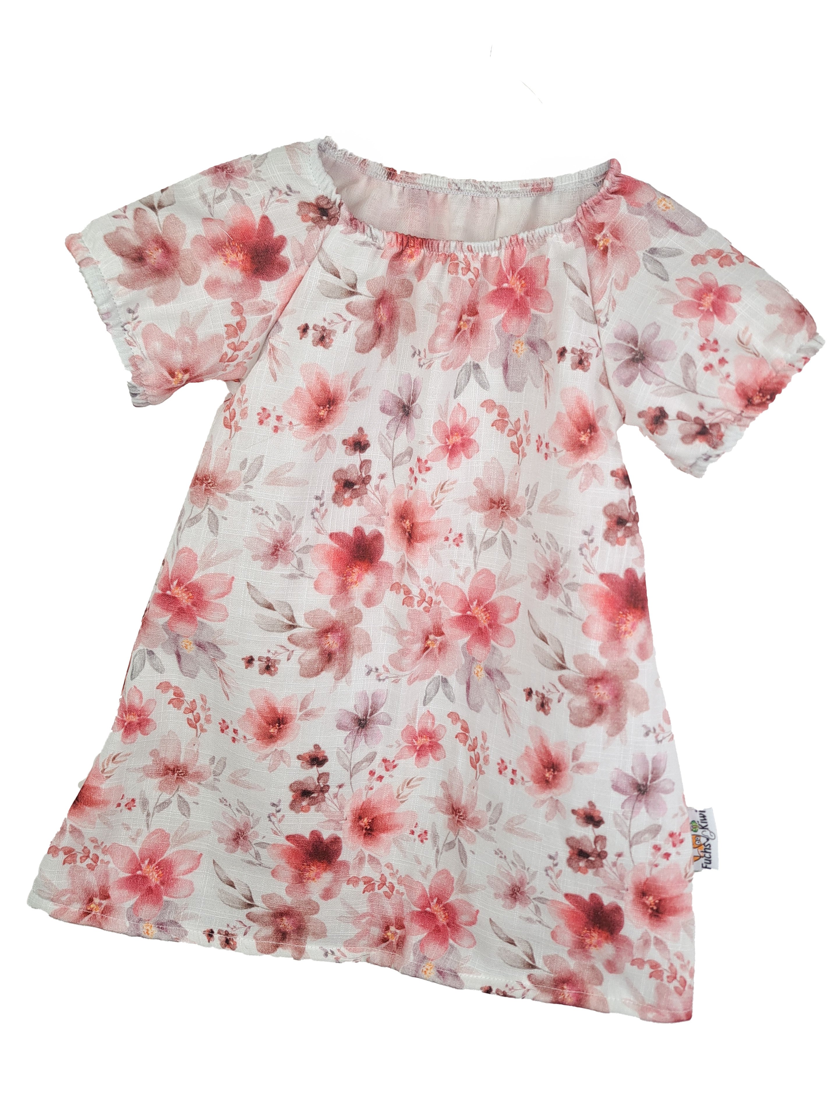 Kurzarmkleid Musselin Blumenmeer 86/92