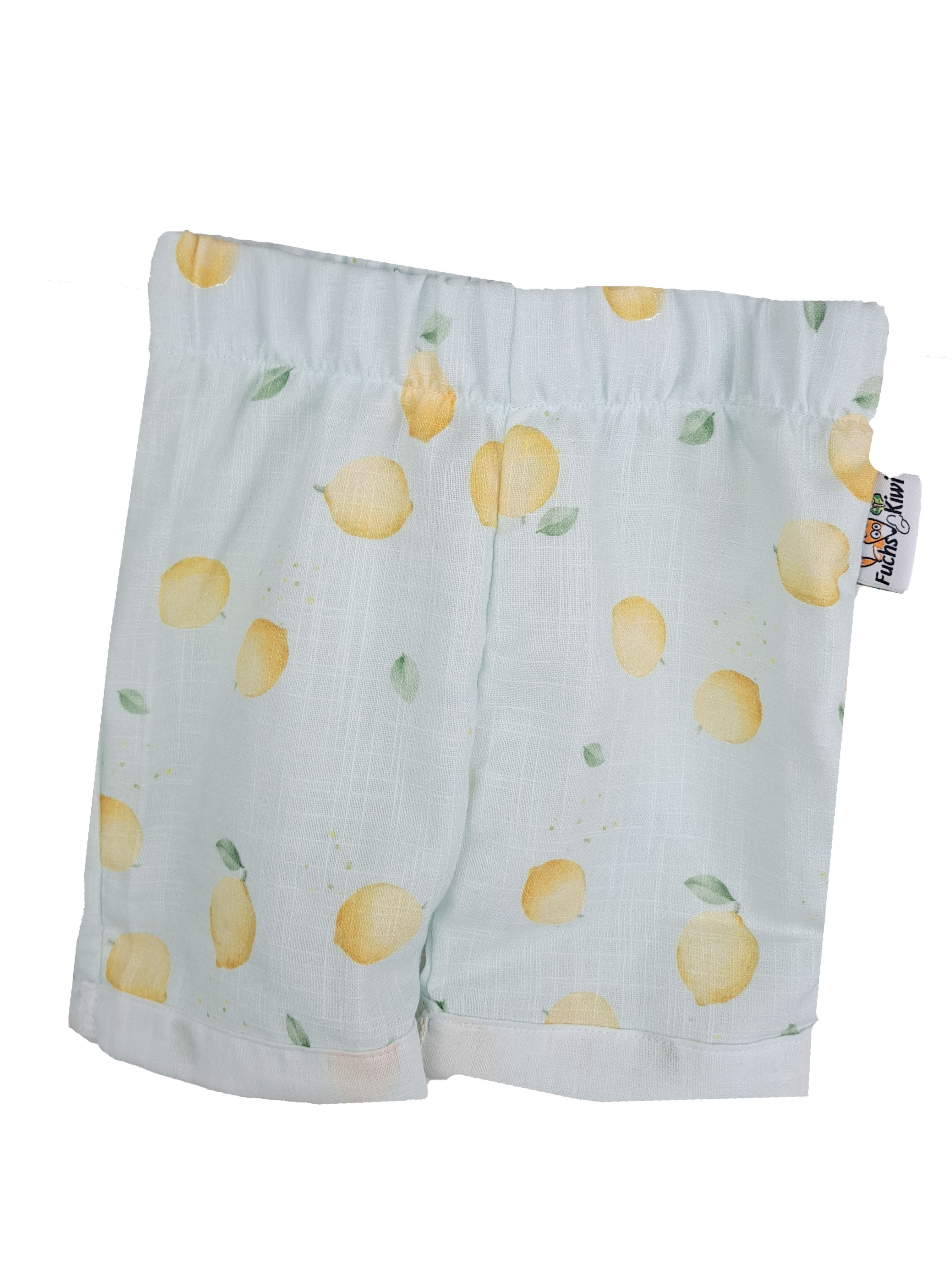 Kurze Shorts Musselin Zitronen 86/92