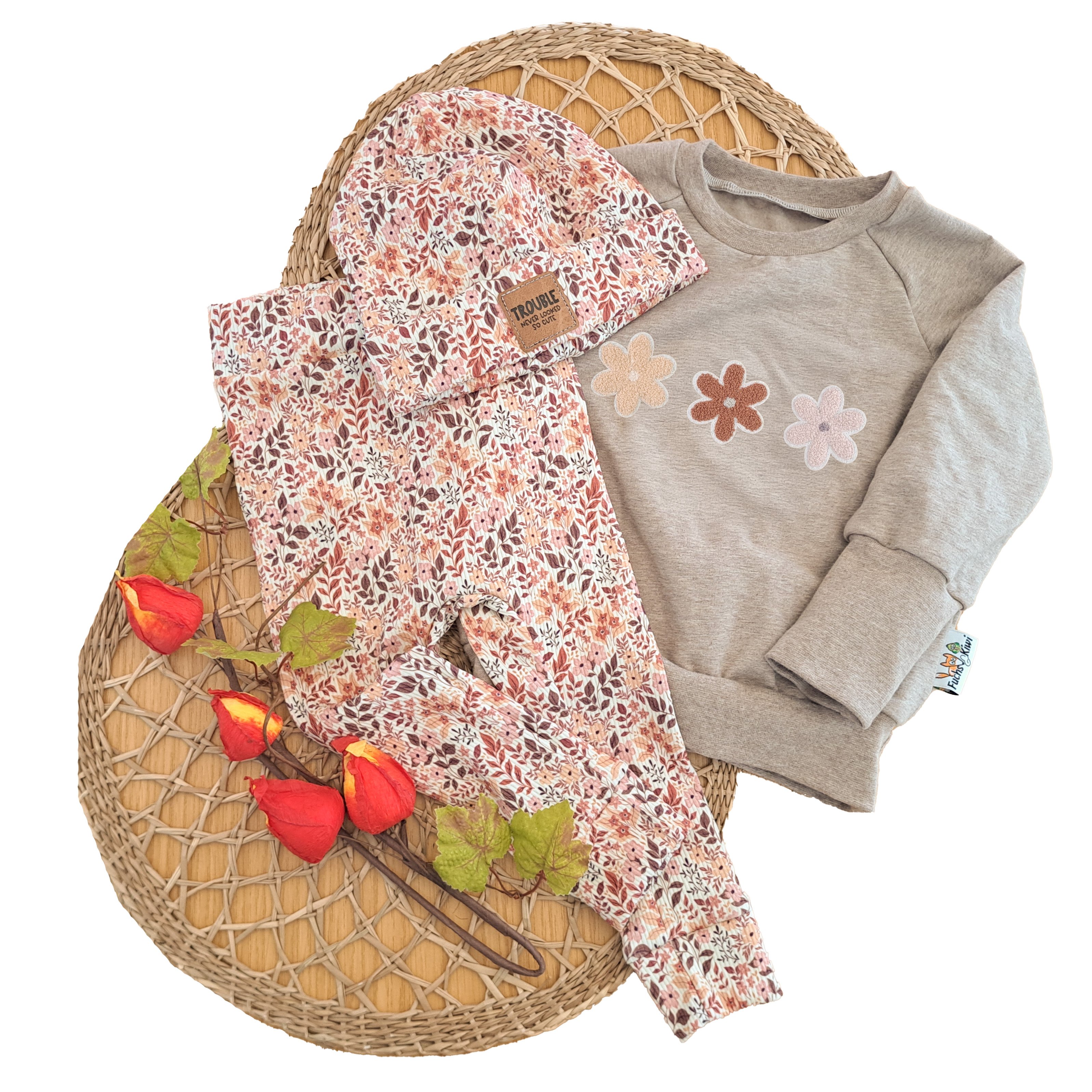 Feinripp Herbstblumen Outfit