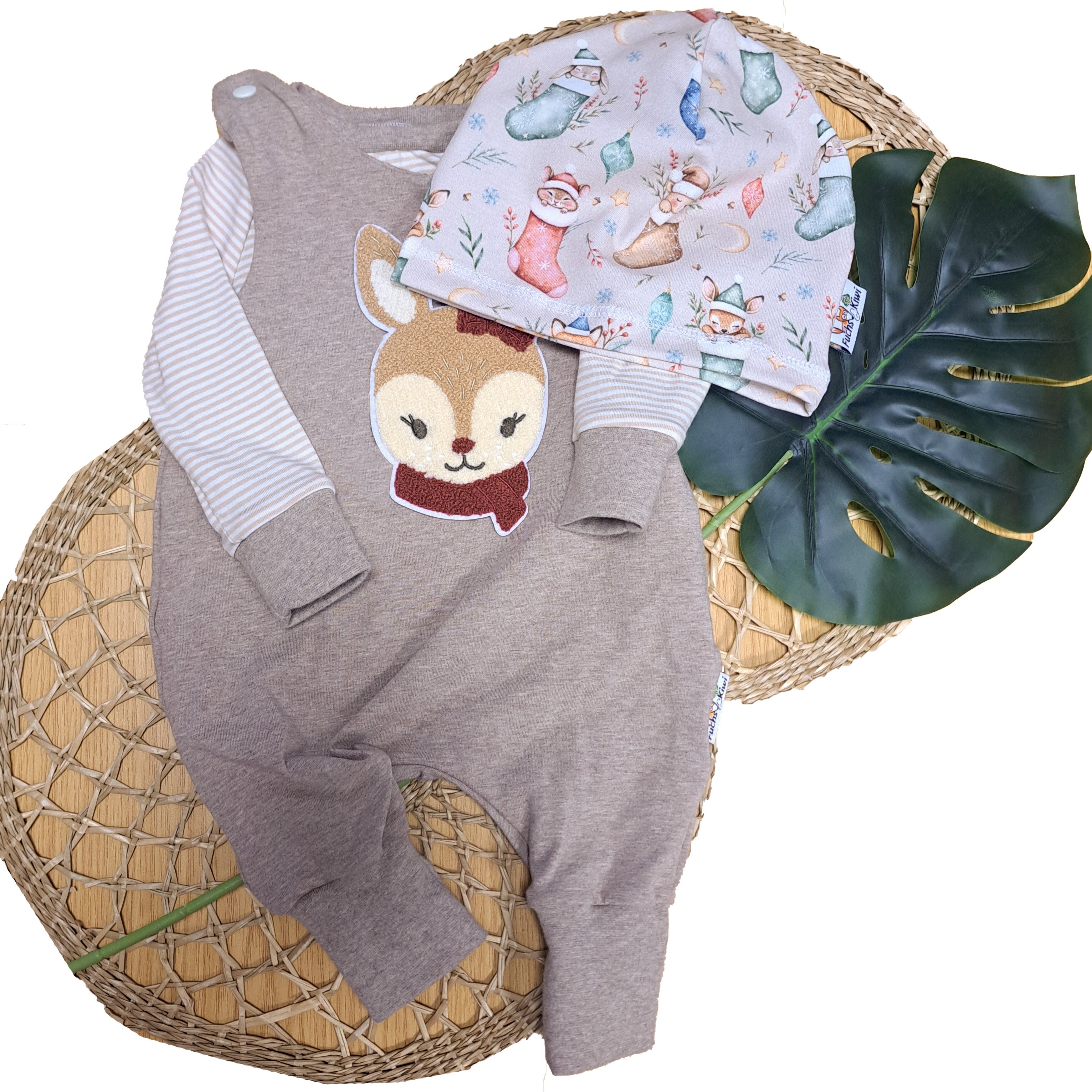 Winterreh-Patch sand Outfit